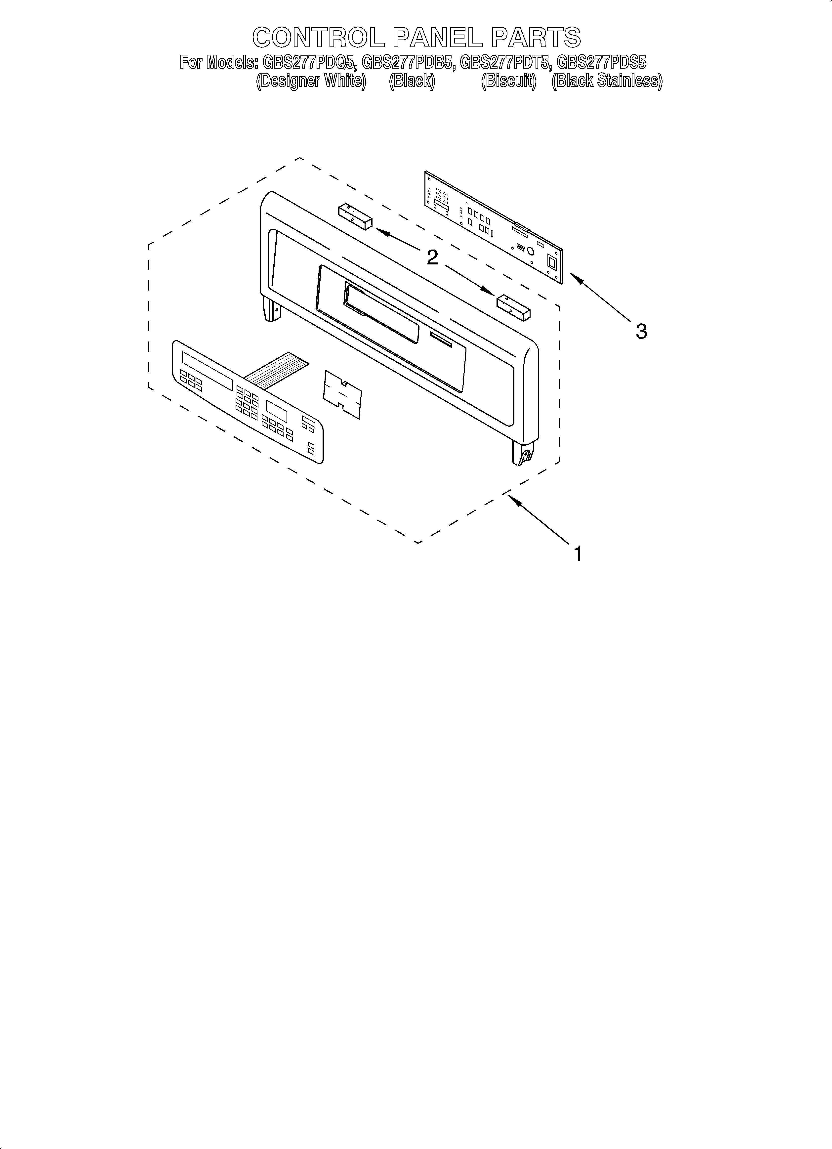 Whirlpool GBS277PDS5 control panel diagram