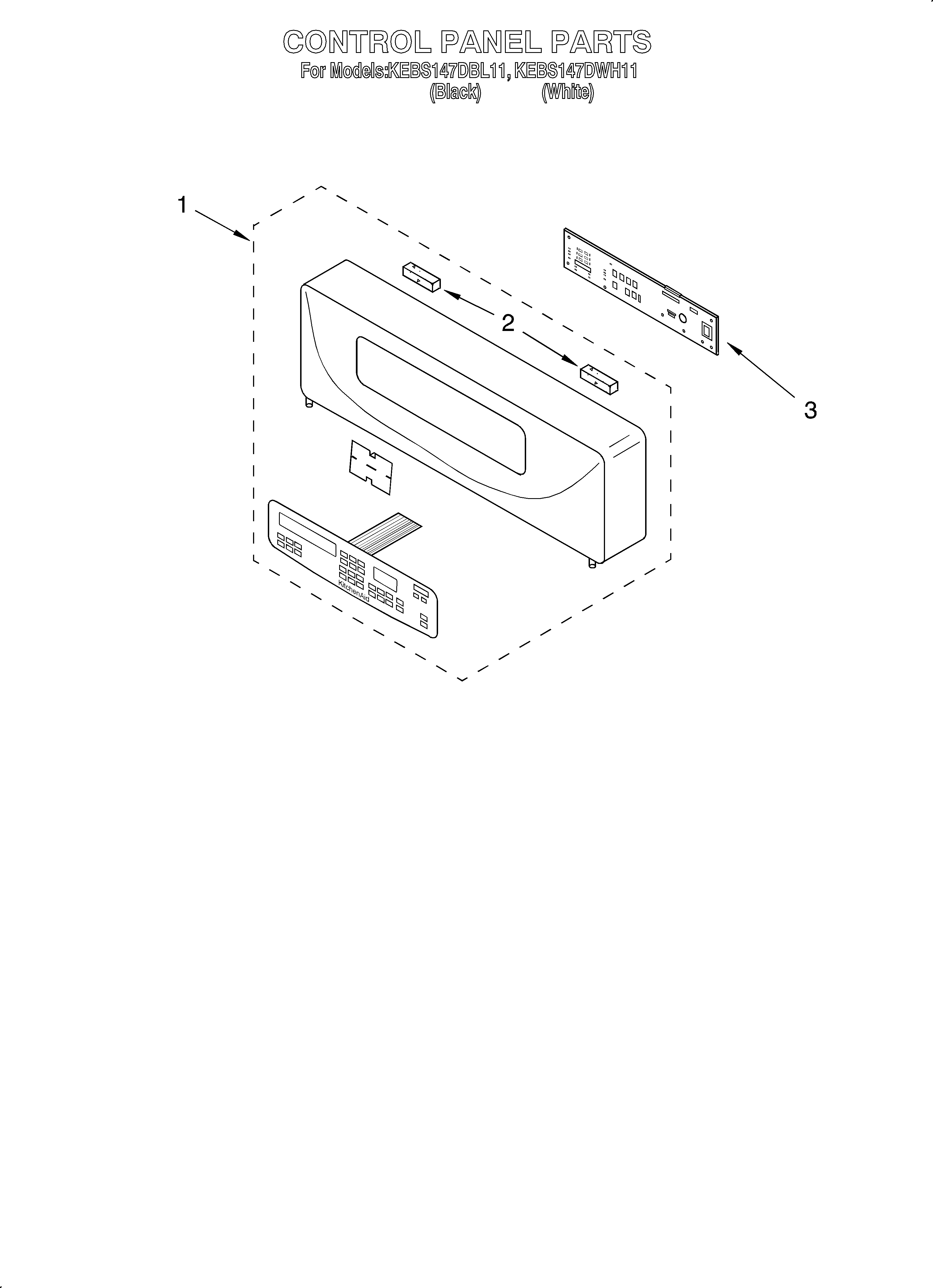KitchenAid KEBS147DBL11 control panel diagram