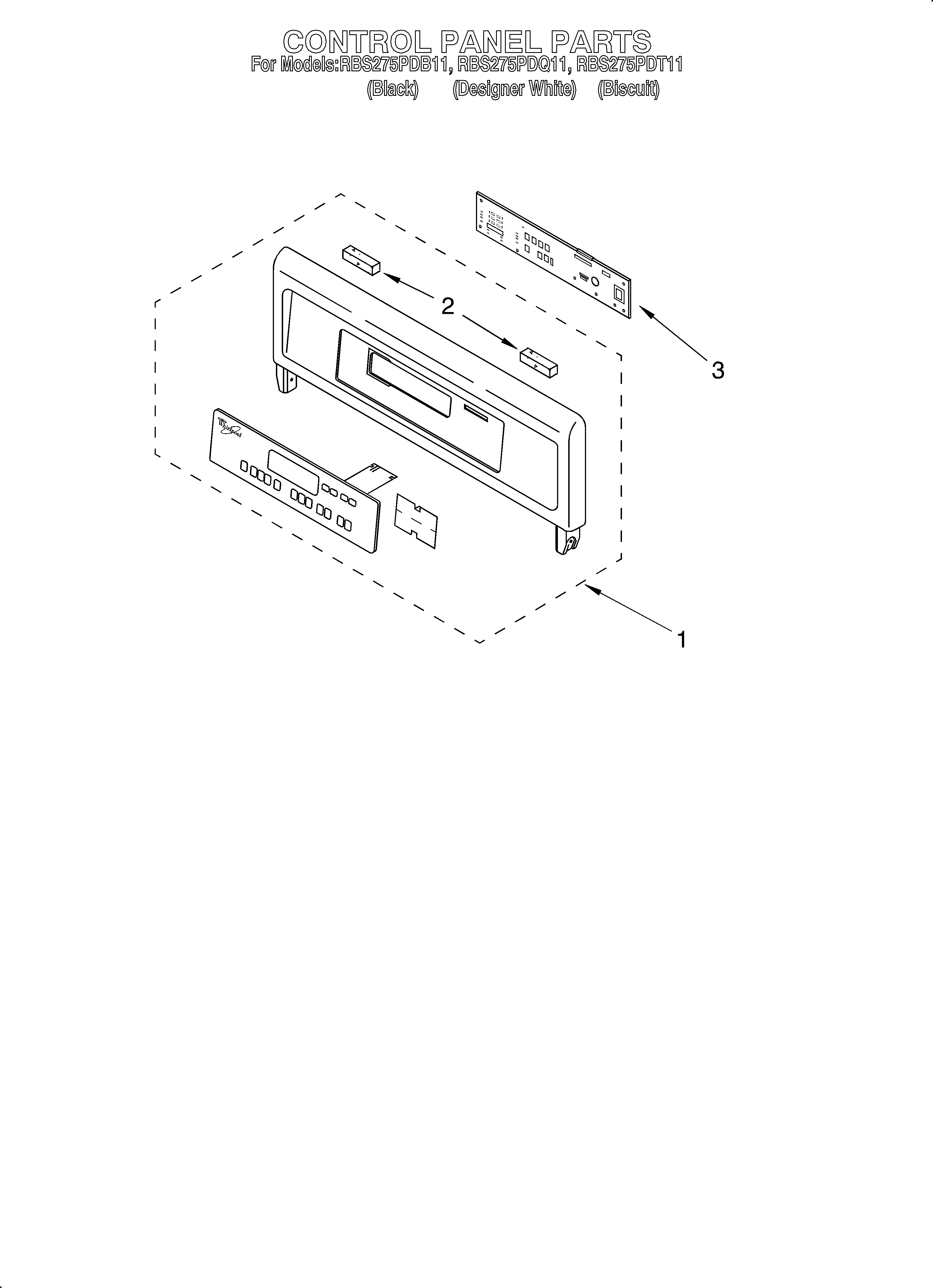Whirlpool RBS275PDB11 control panel diagram