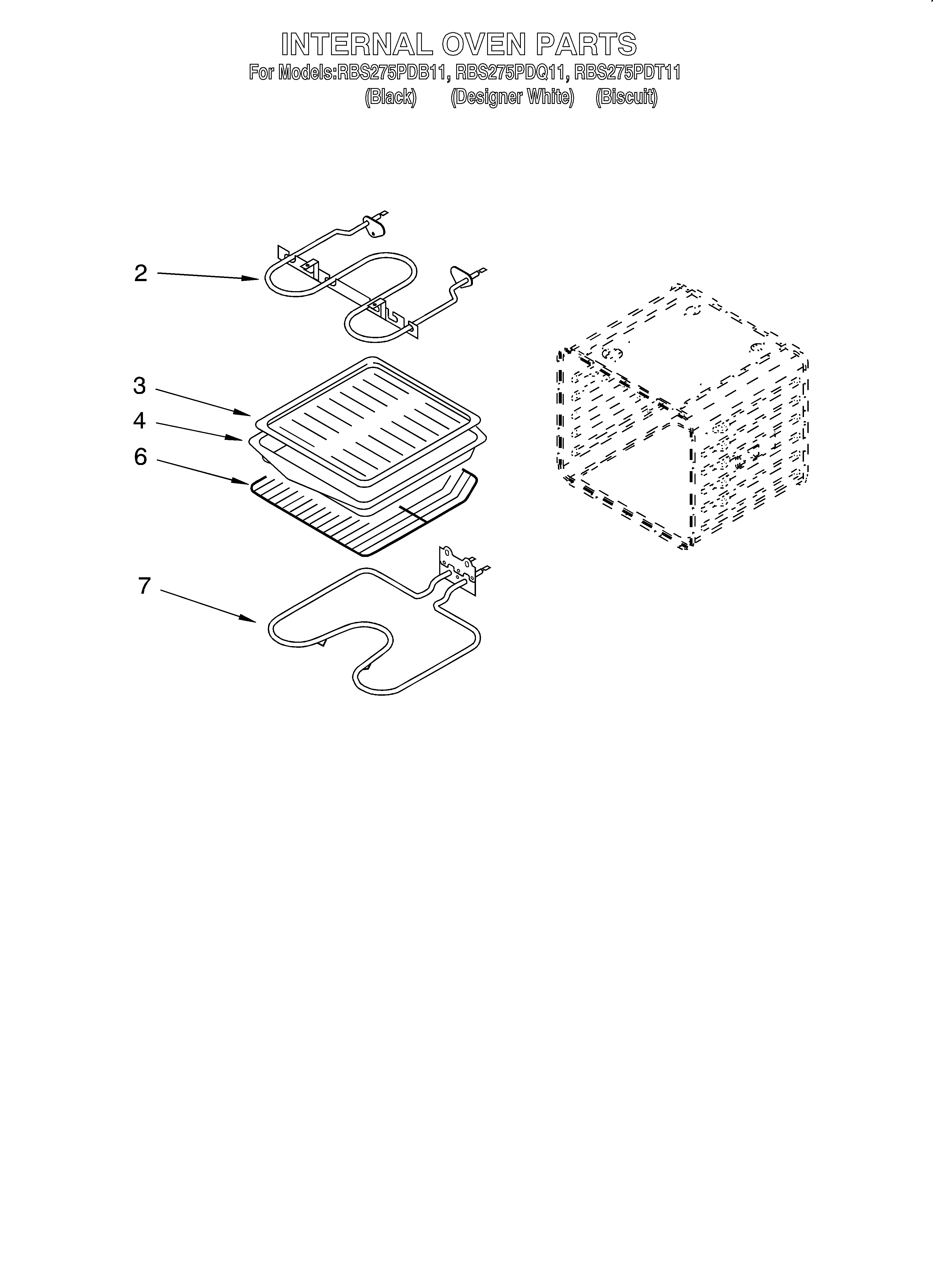 Whirlpool RBS275PDB11 internal oven diagram