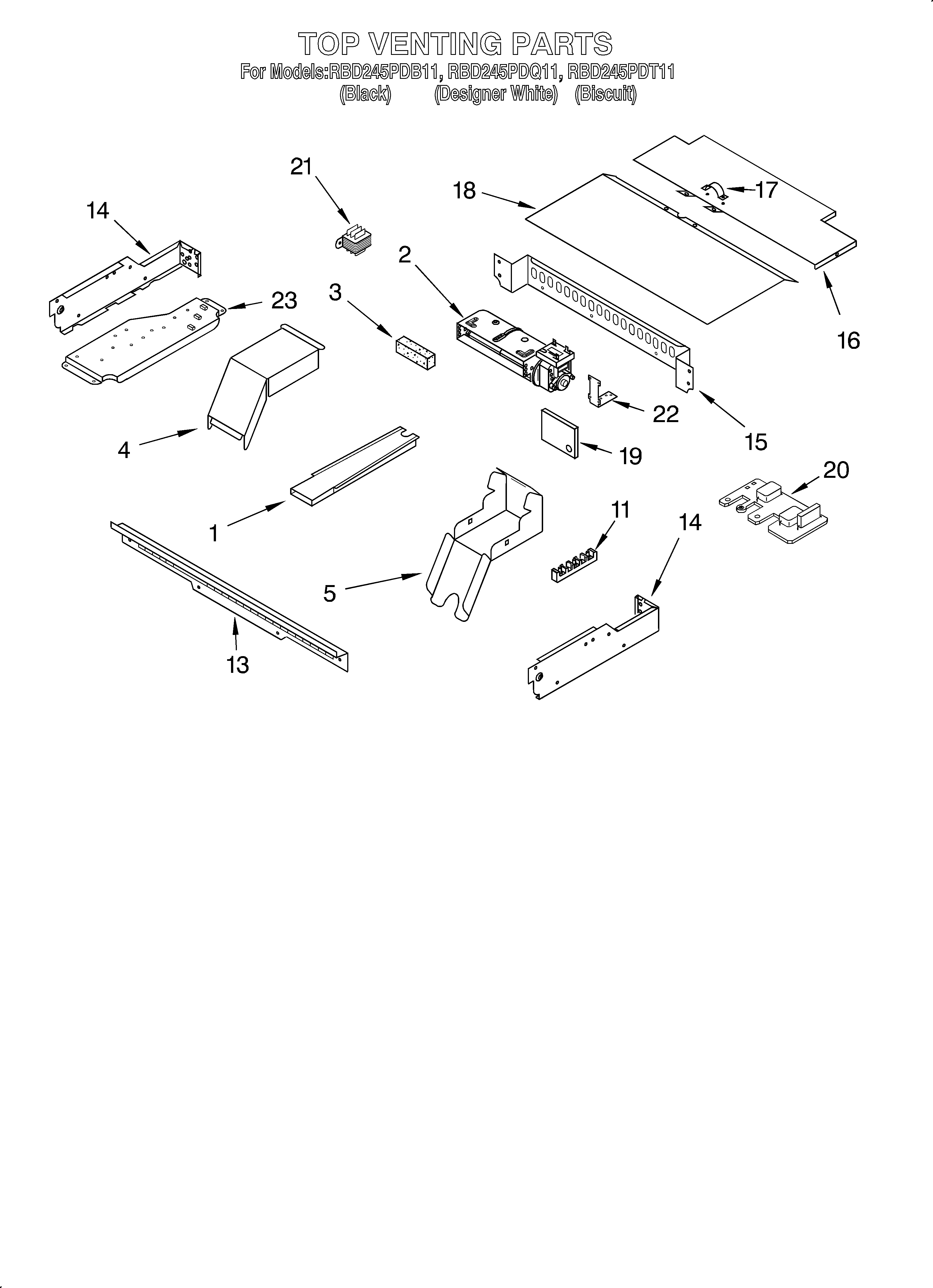 Whirlpool RBD245PDQ11 top venting/optional diagram