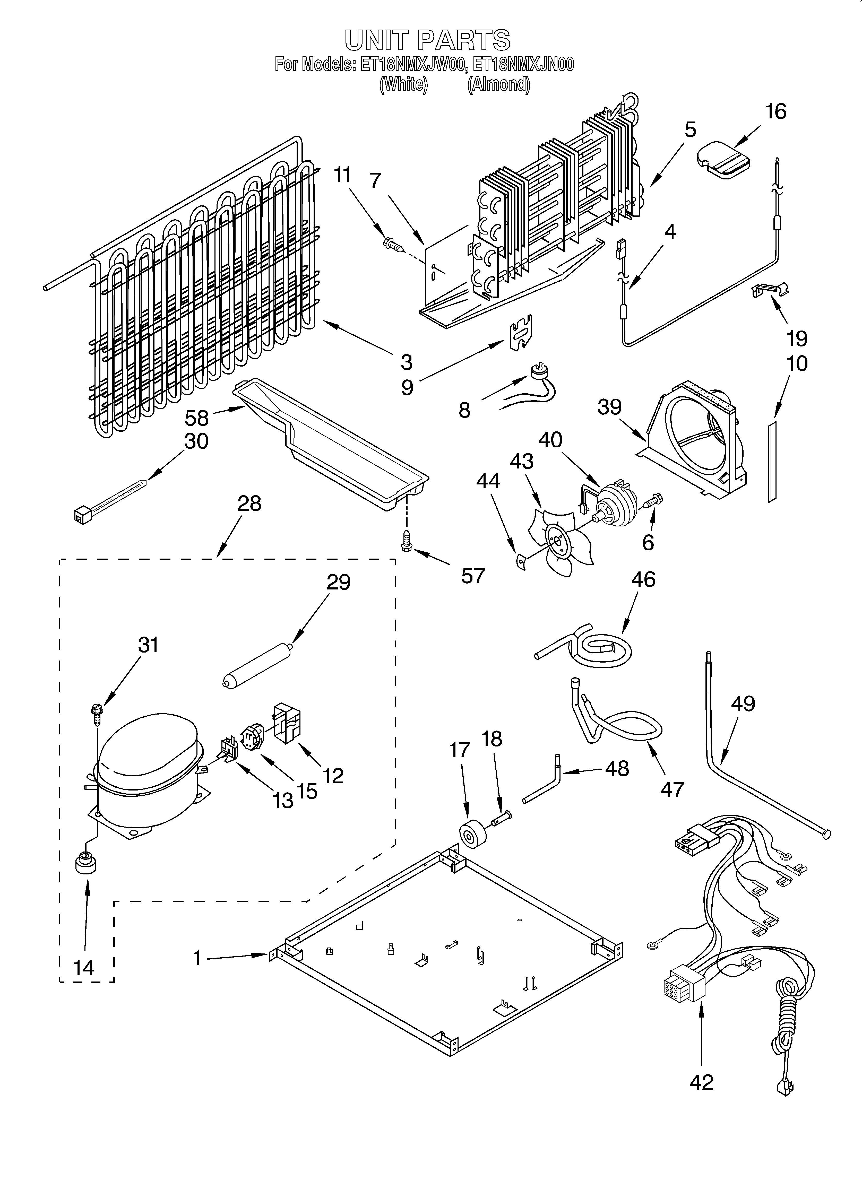 Whirlpool ET18NMXJW00 unit diagram