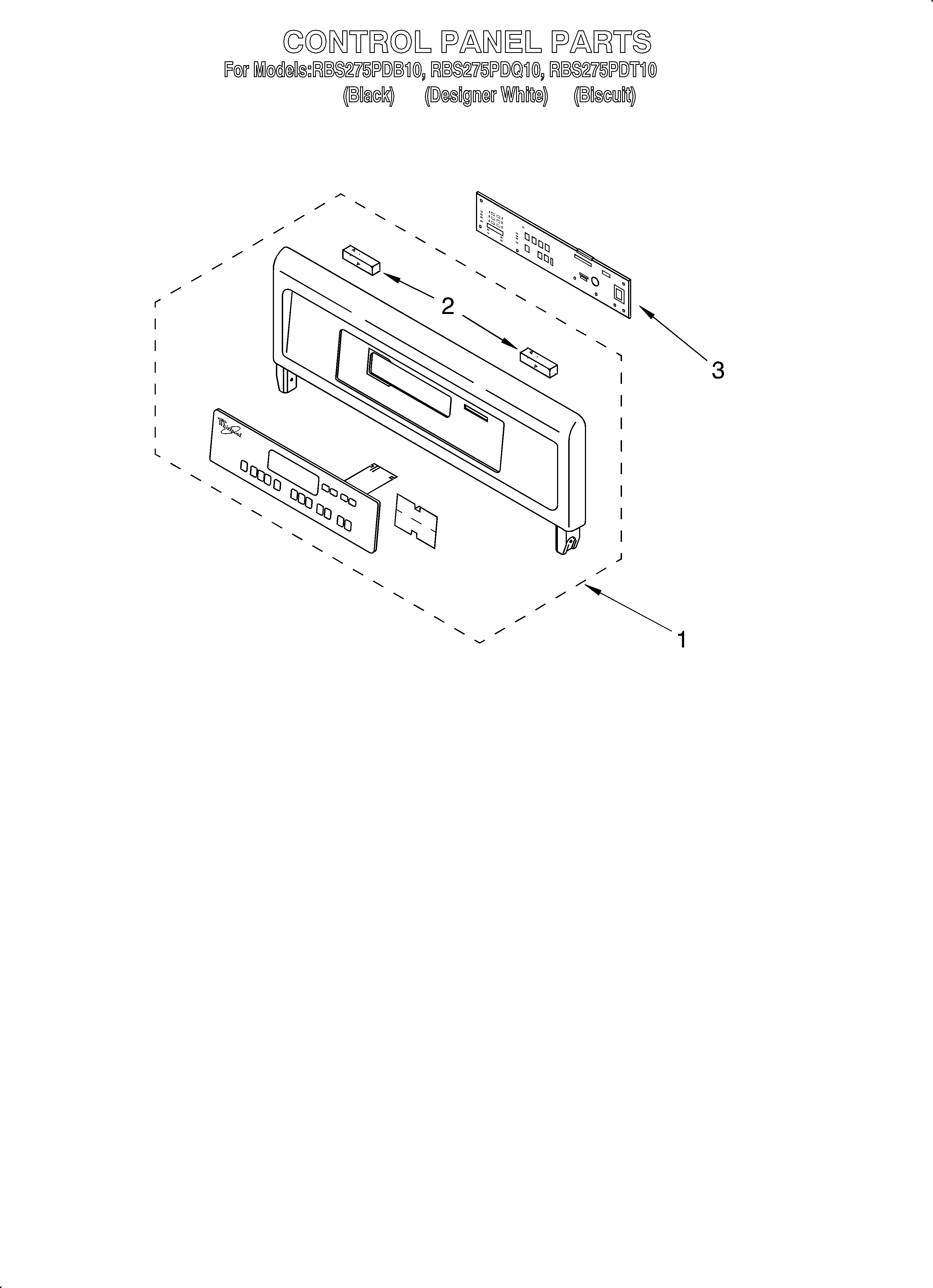 Whirlpool RBS275PDQ10 control panel diagram