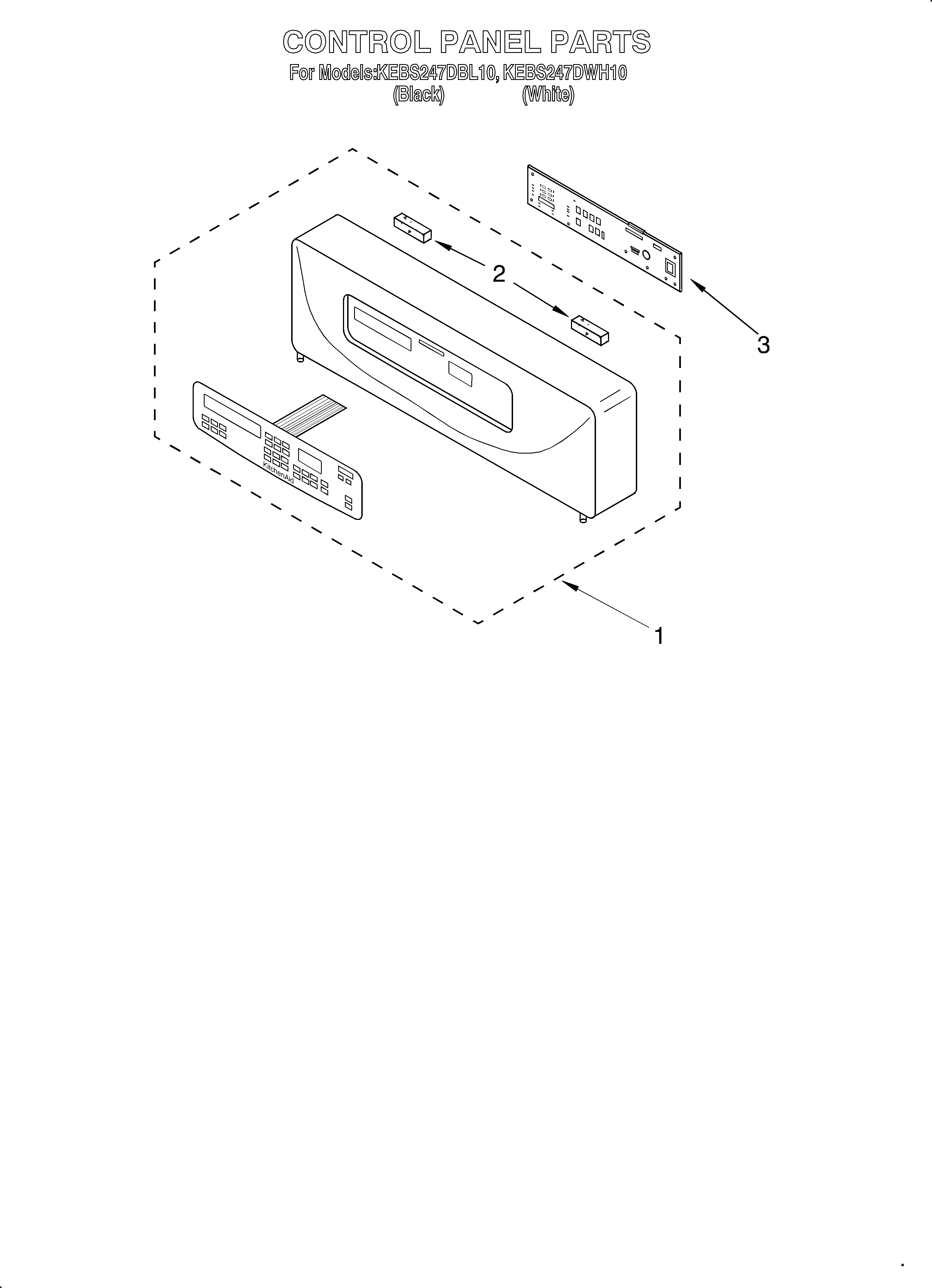 KitchenAid KEBS247DBL10 control panel diagram