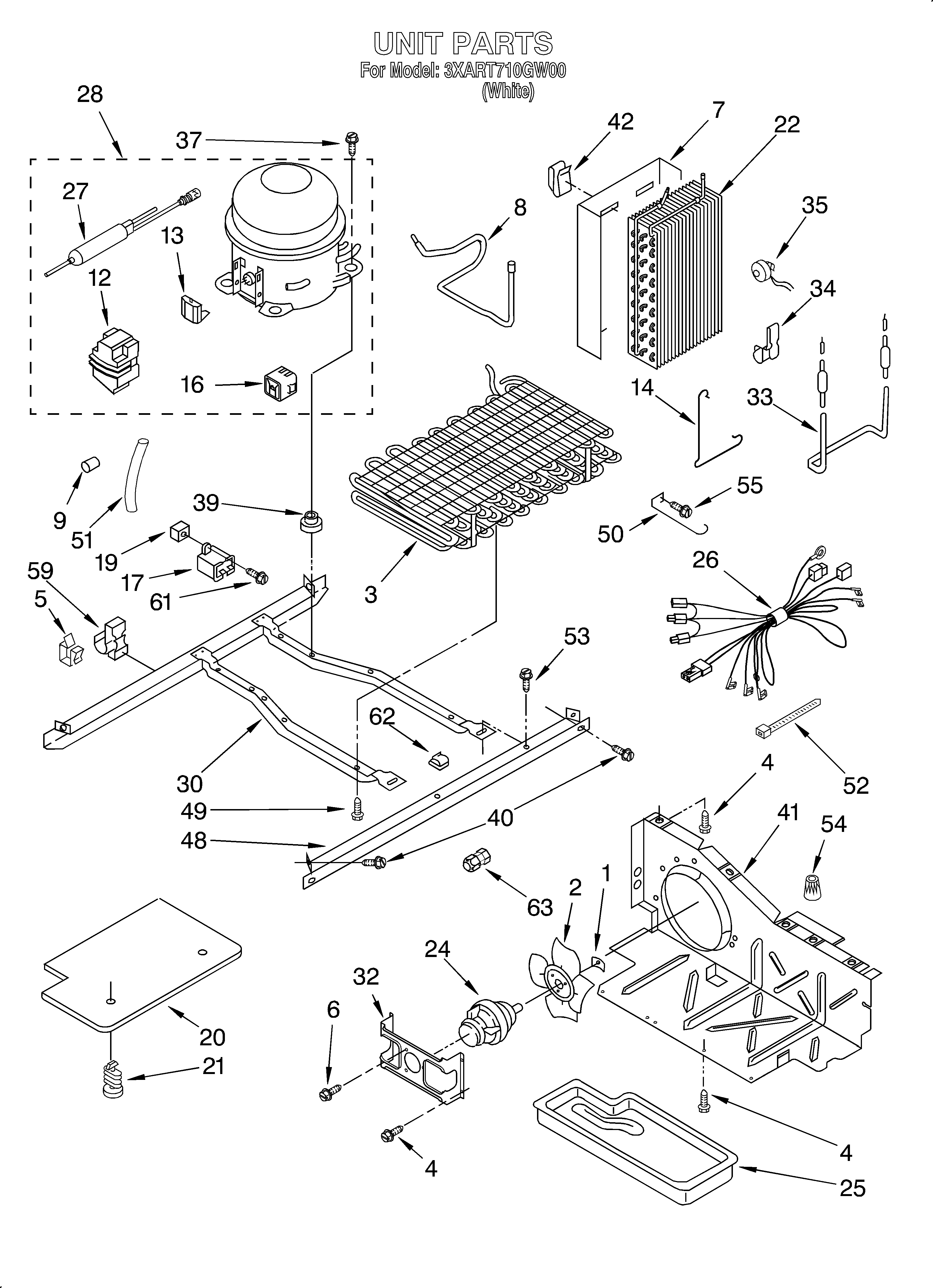 Whirlpool 3XART710GW00 unit diagram