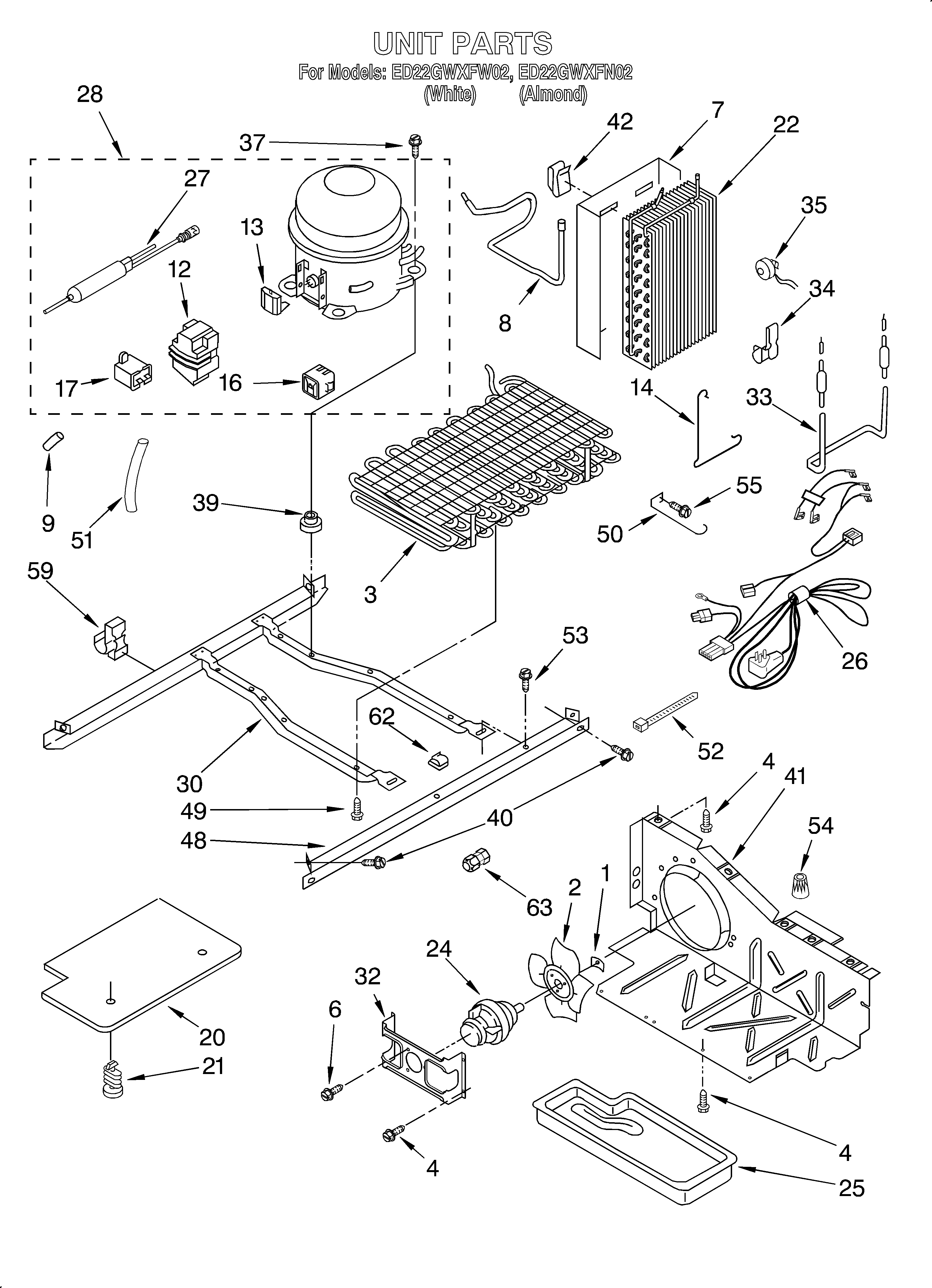Whirlpool ED22GWXFW02 unit diagram