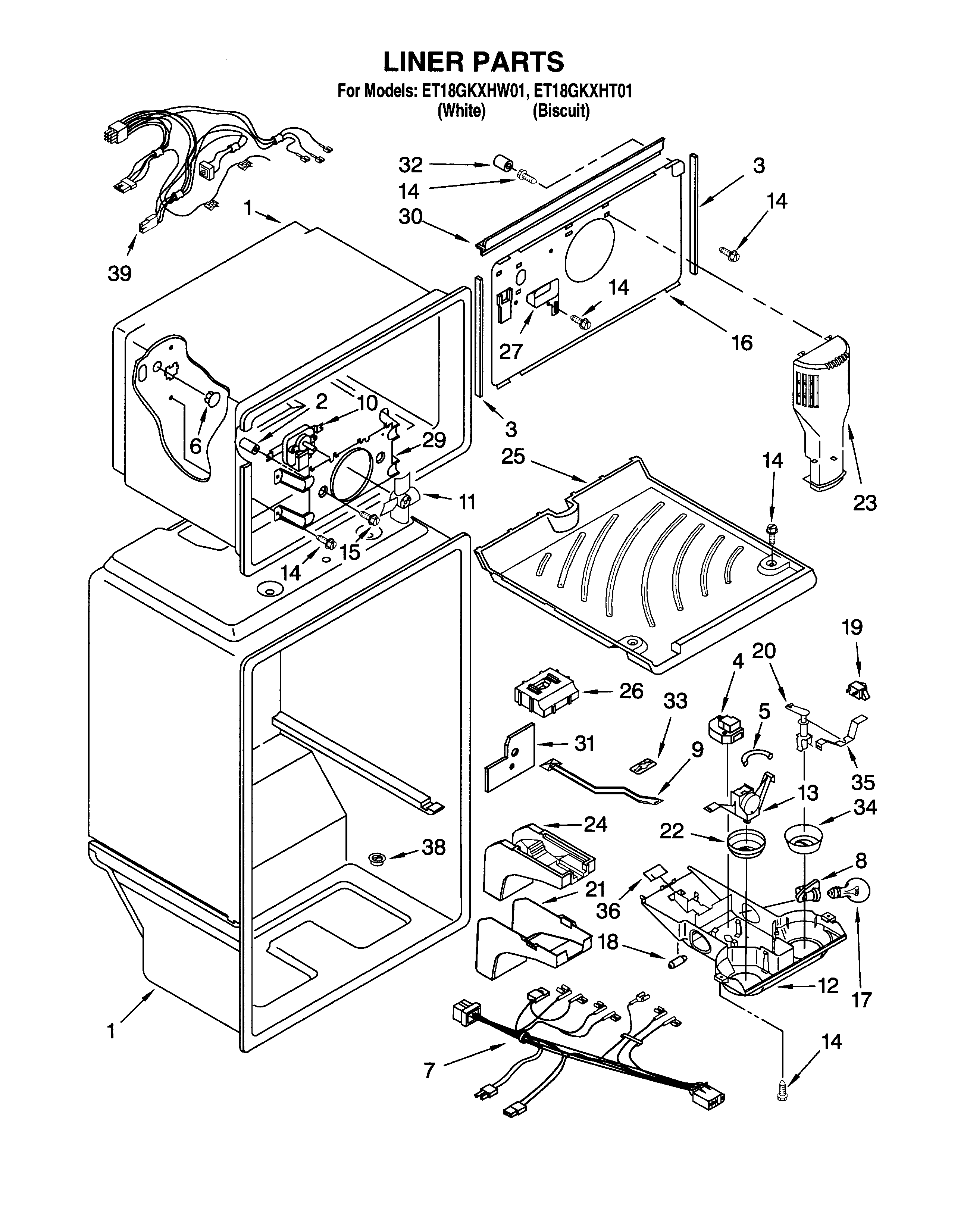 Whirlpool ET18GKXHT01 liner diagram