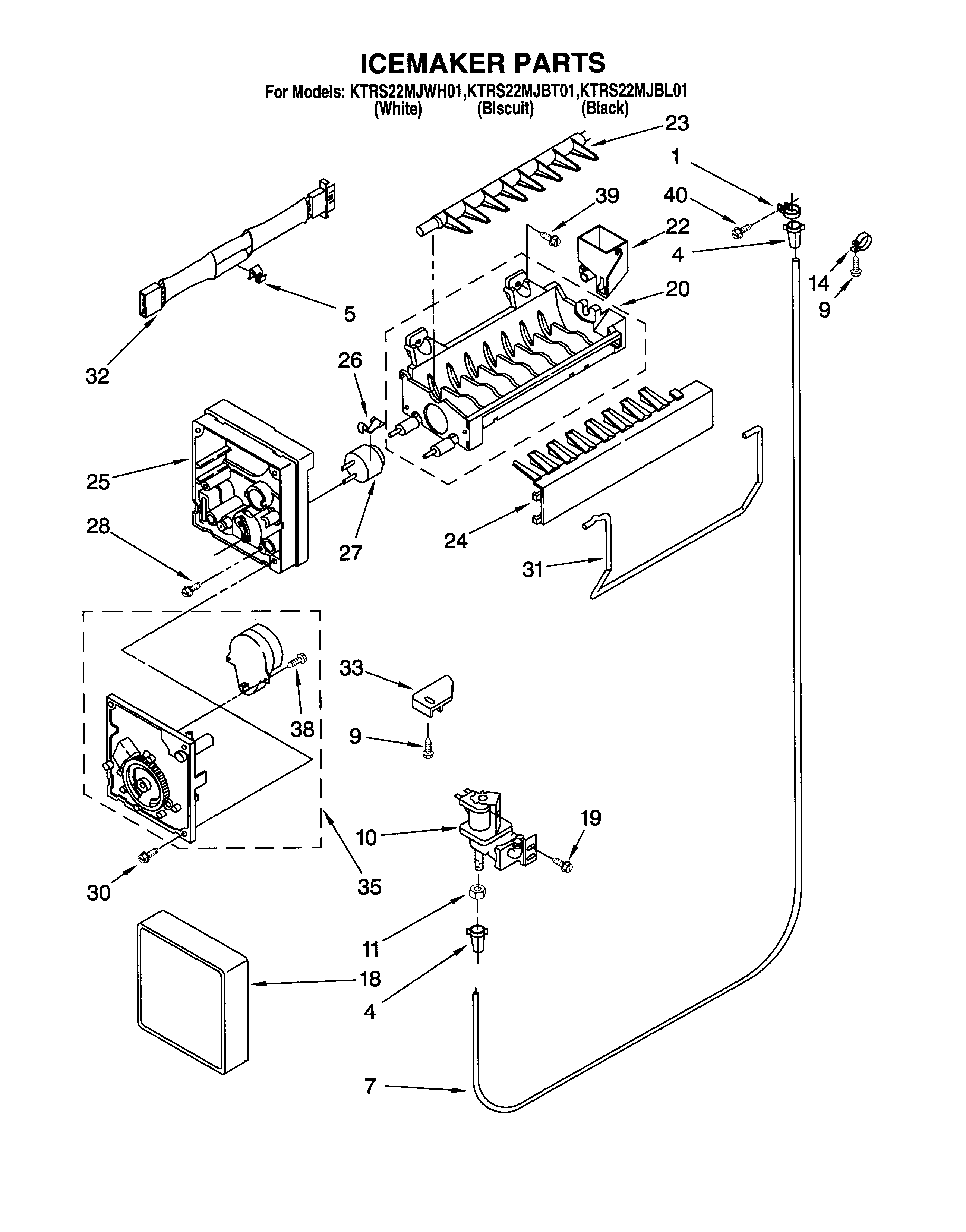 KitchenAid KTRS22MJBT01 icemaker diagram