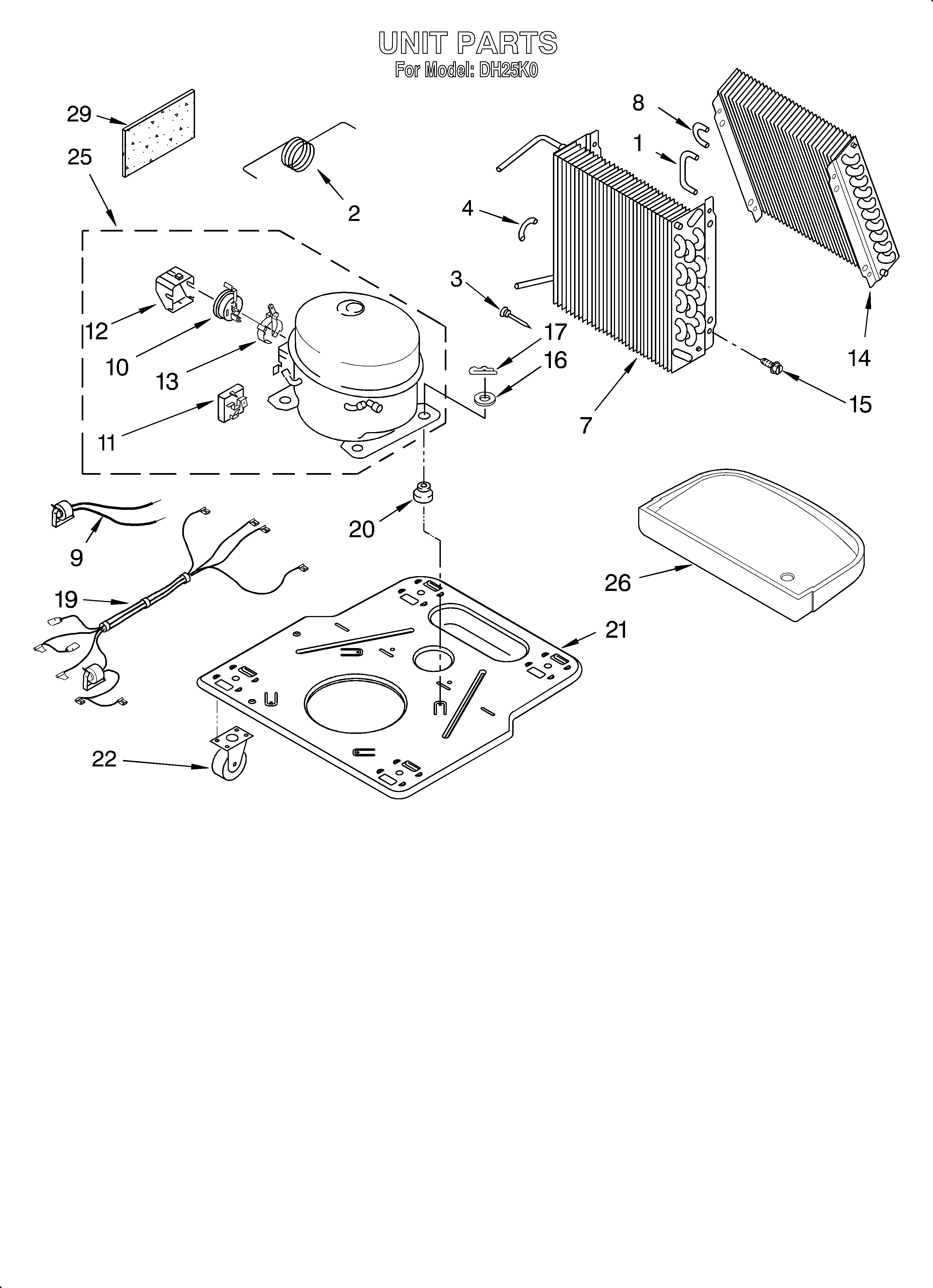 Comfort-Aire DH25K0 unit diagram