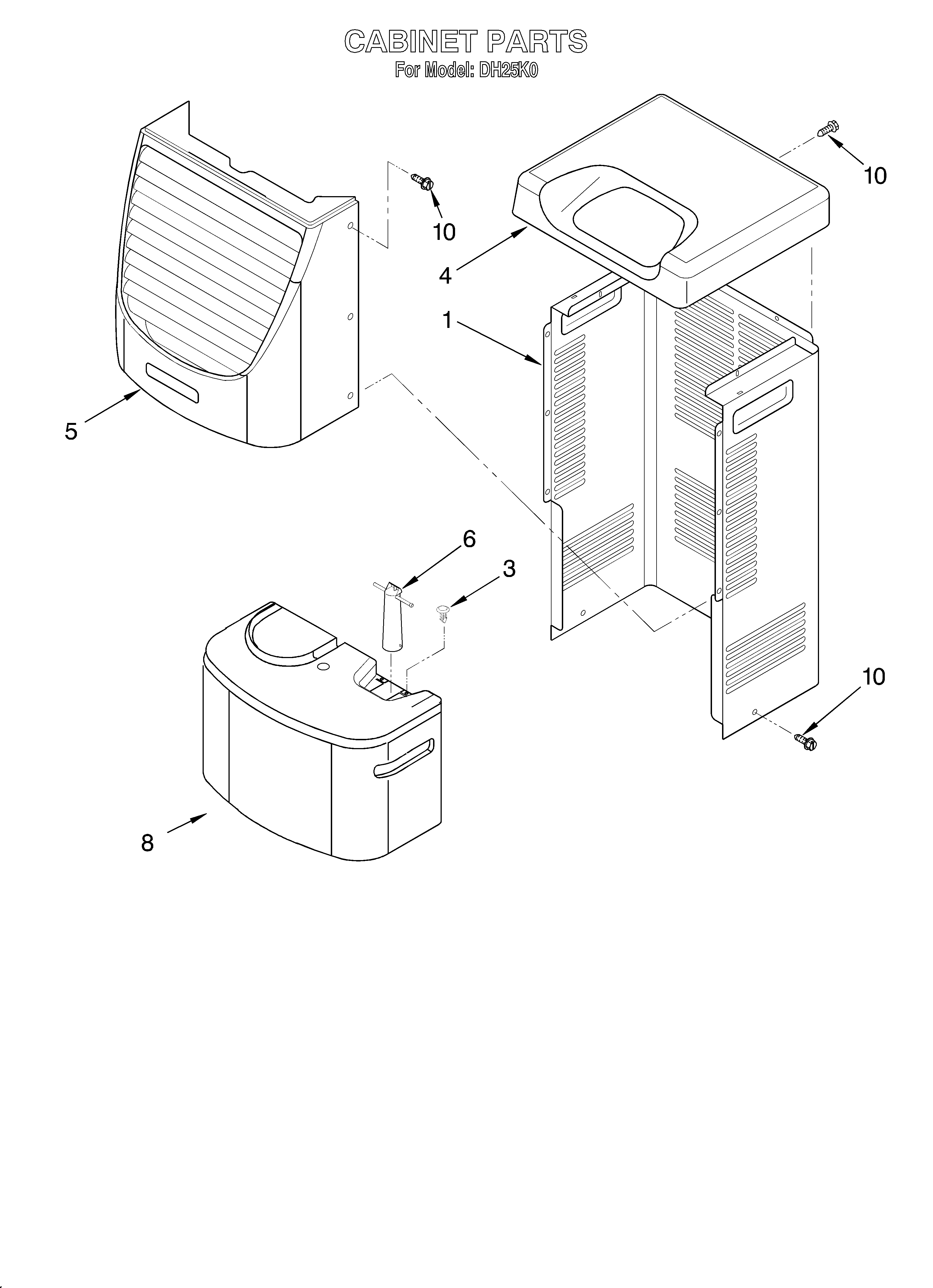 Comfort-Aire DH25K0 cabinet diagram