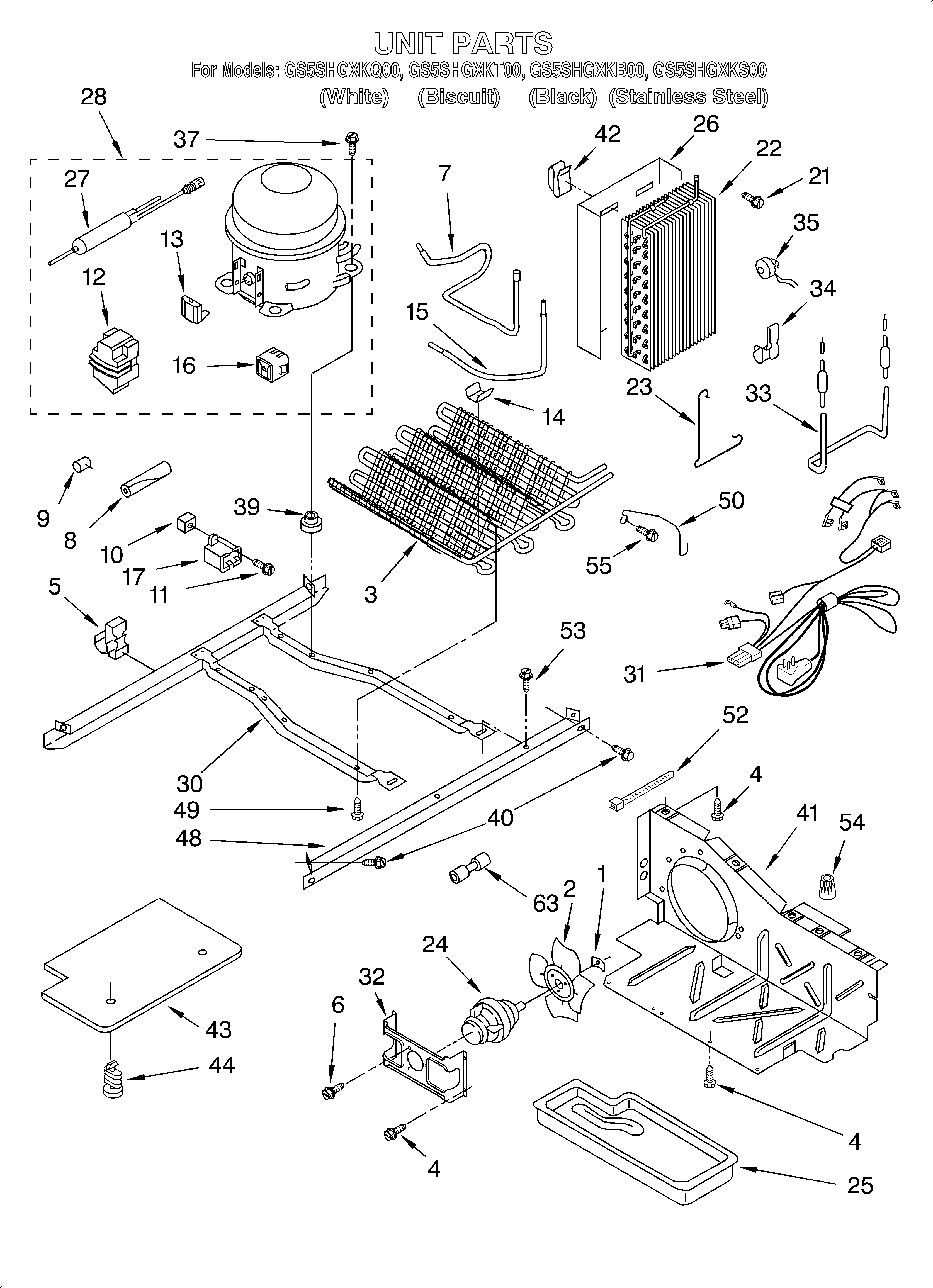 Whirlpool GS5SHGXKT00 unit diagram