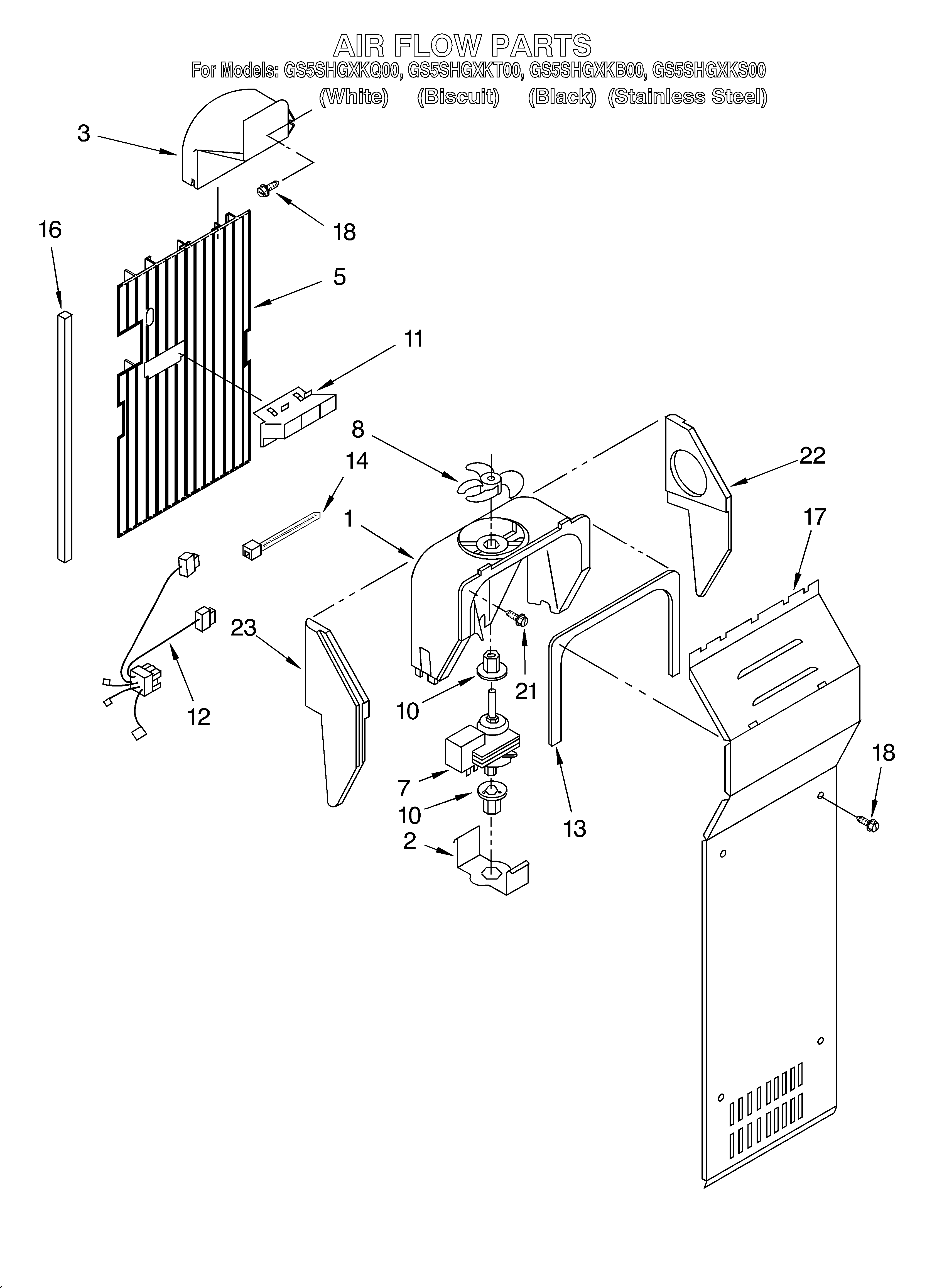 Whirlpool GS5SHGXKT00 air flow diagram