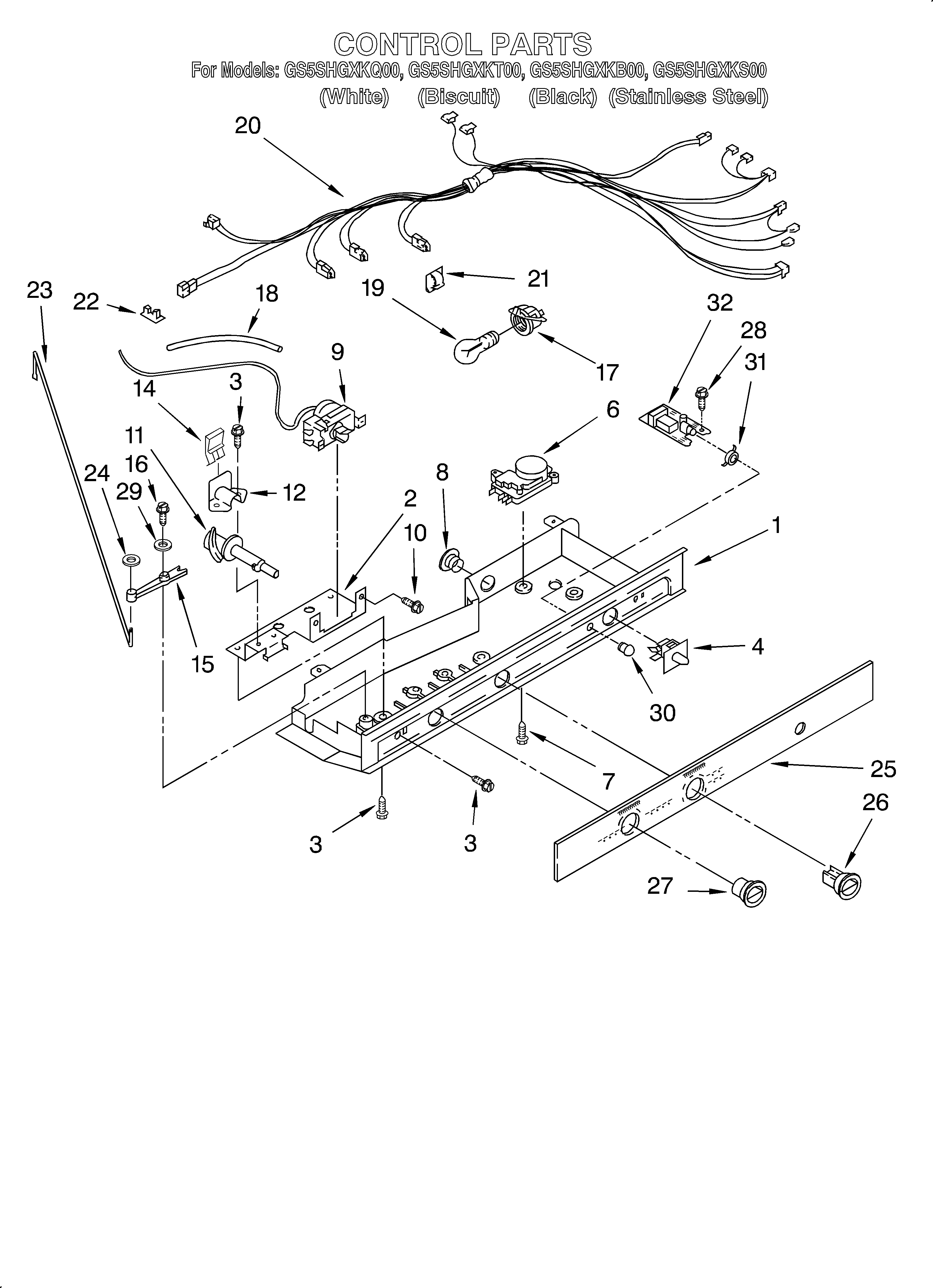 Whirlpool GS5SHGXKT00 control diagram