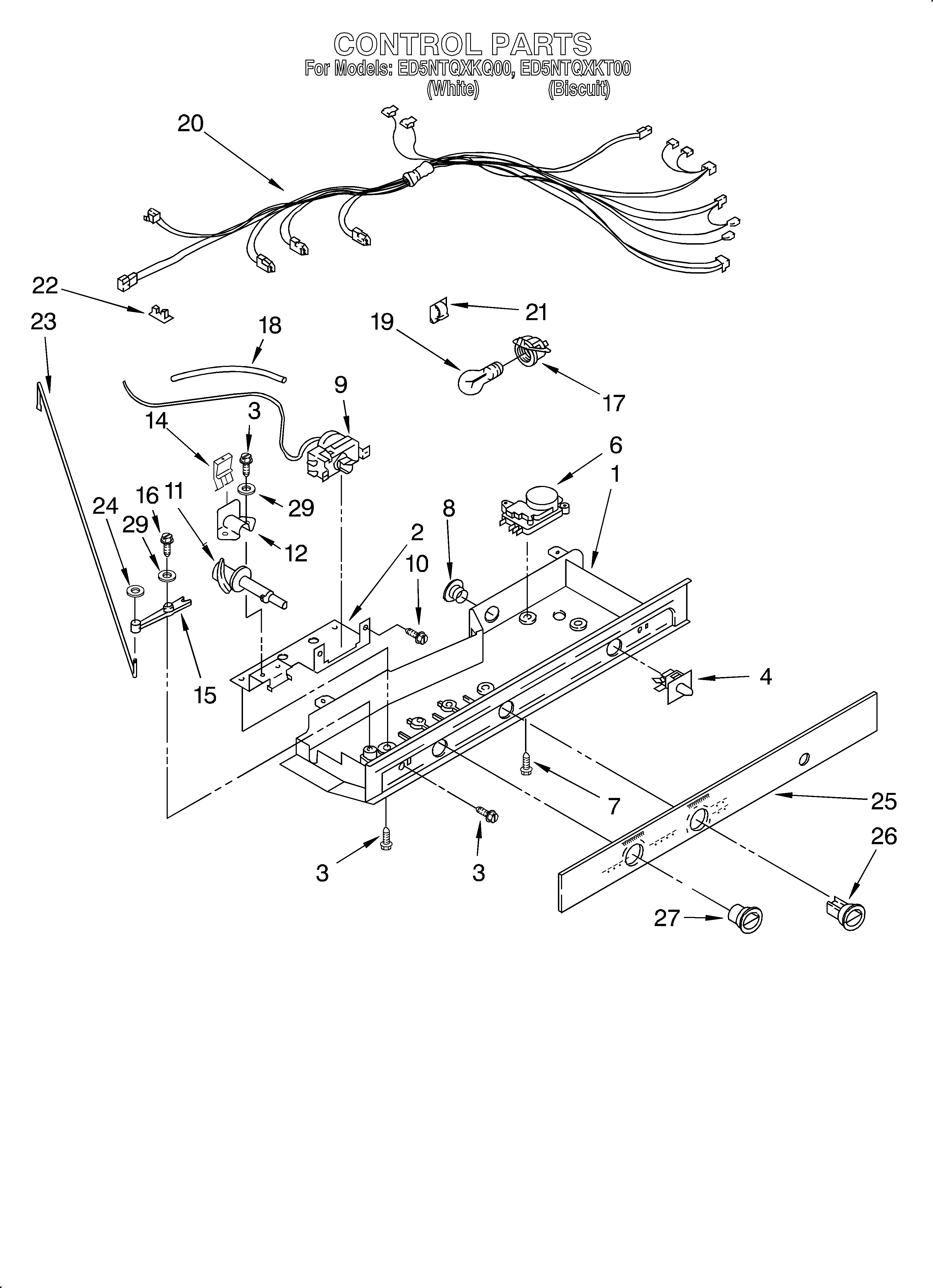 Whirlpool ED5NTQXKT00 control diagram