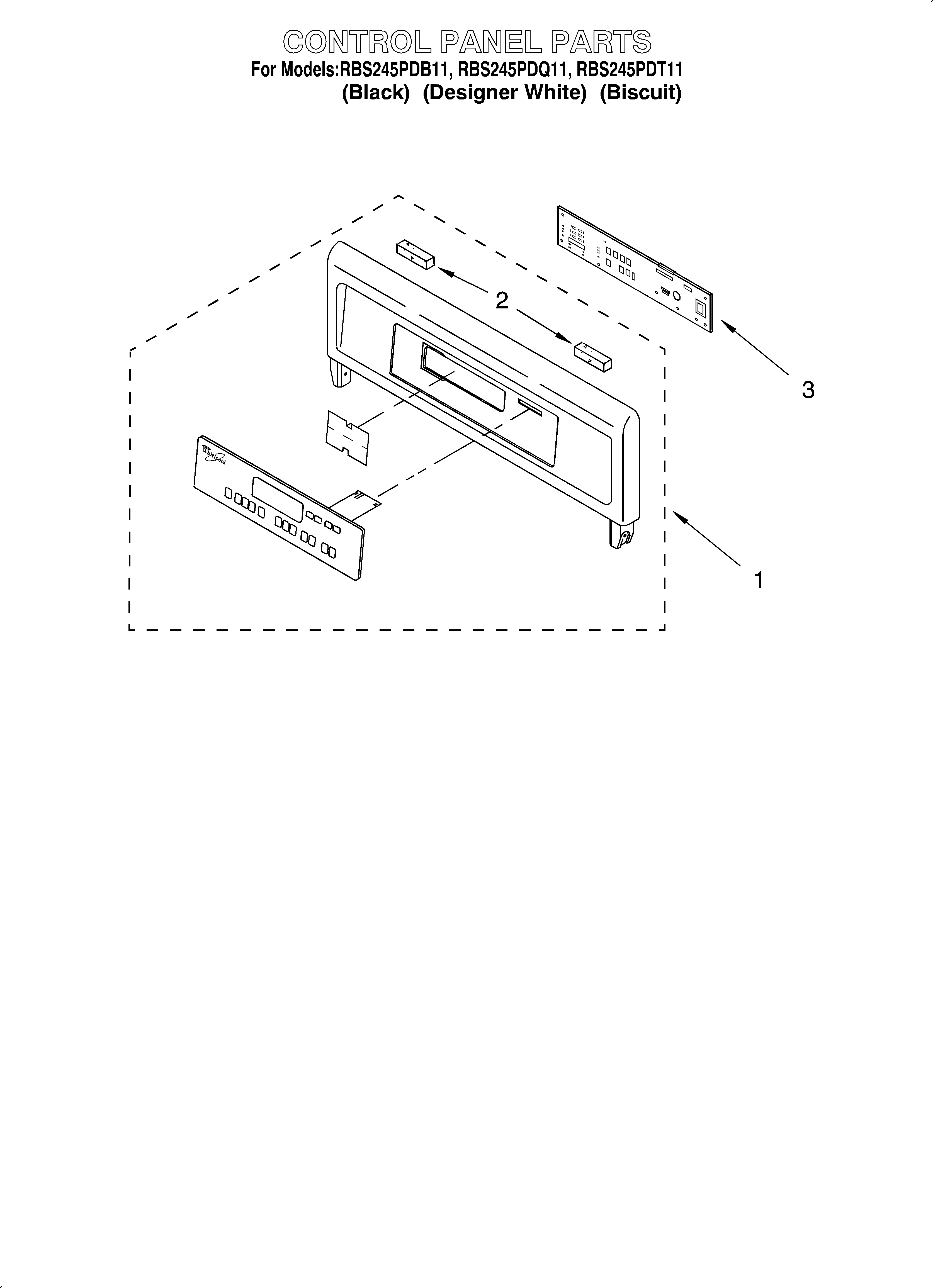 Whirlpool RBS245PDB11 control panel diagram