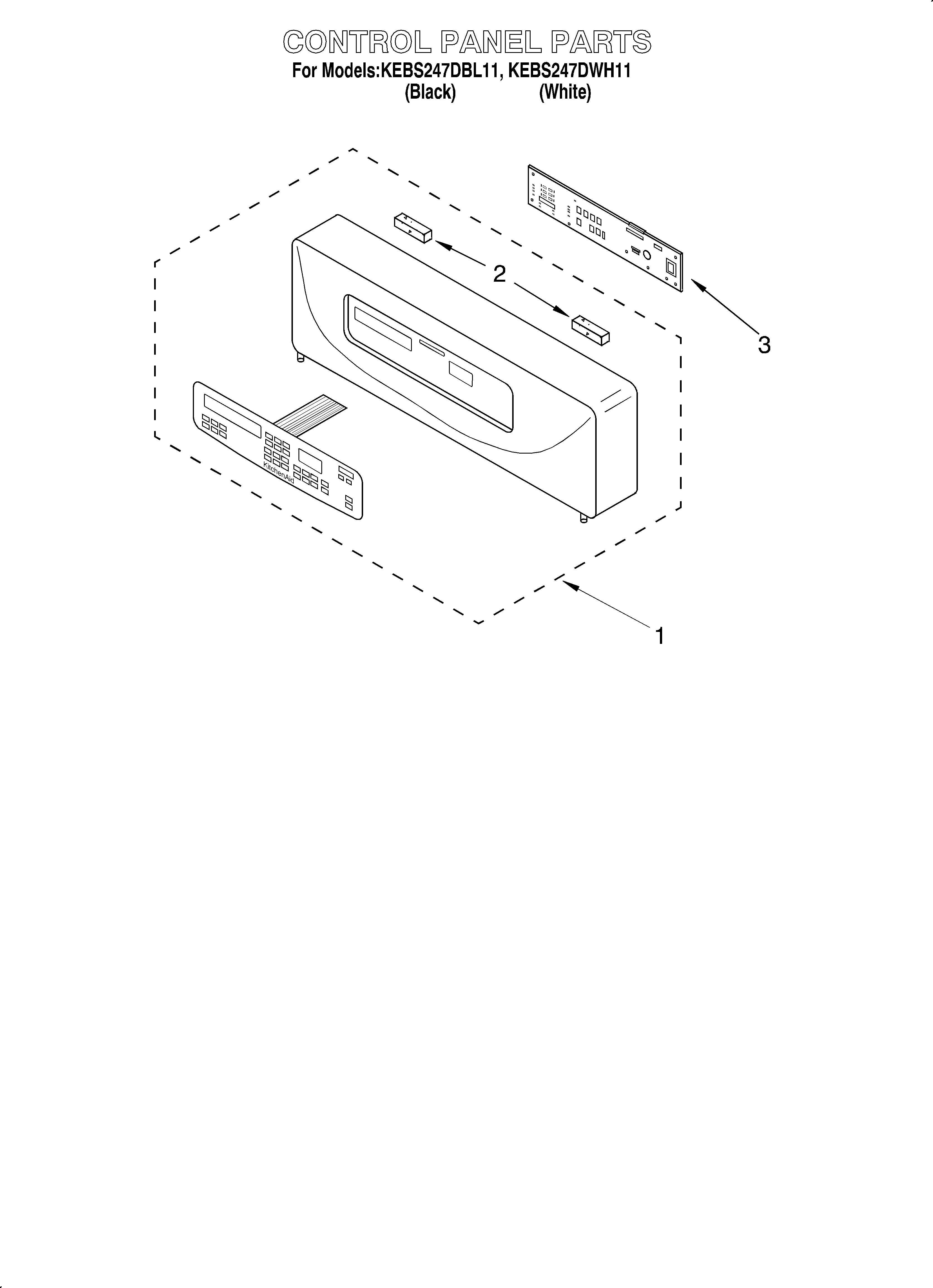 KitchenAid KEBS247DBL11 control panel diagram