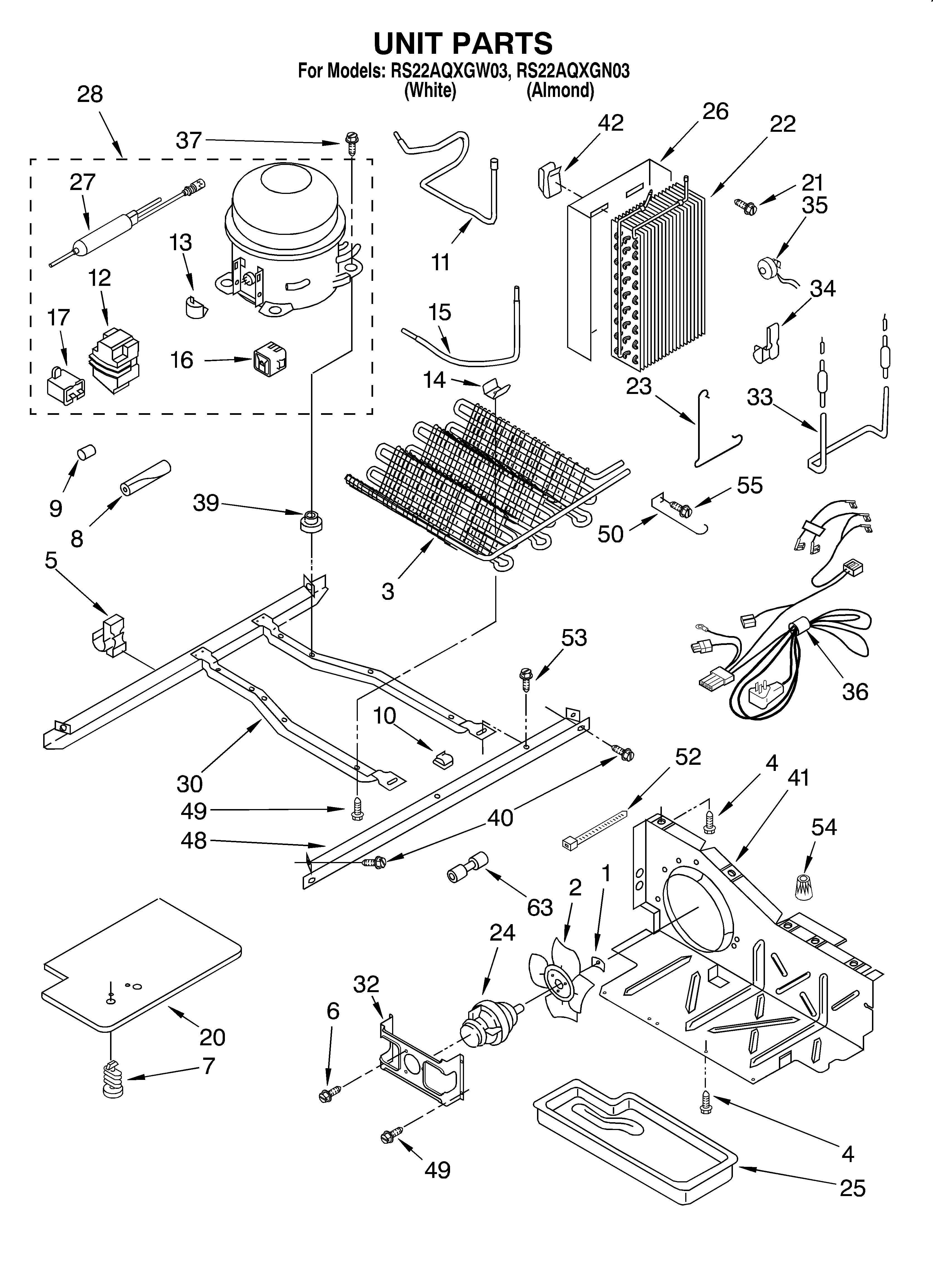 Roper RS22AQXGN03 unit diagram
