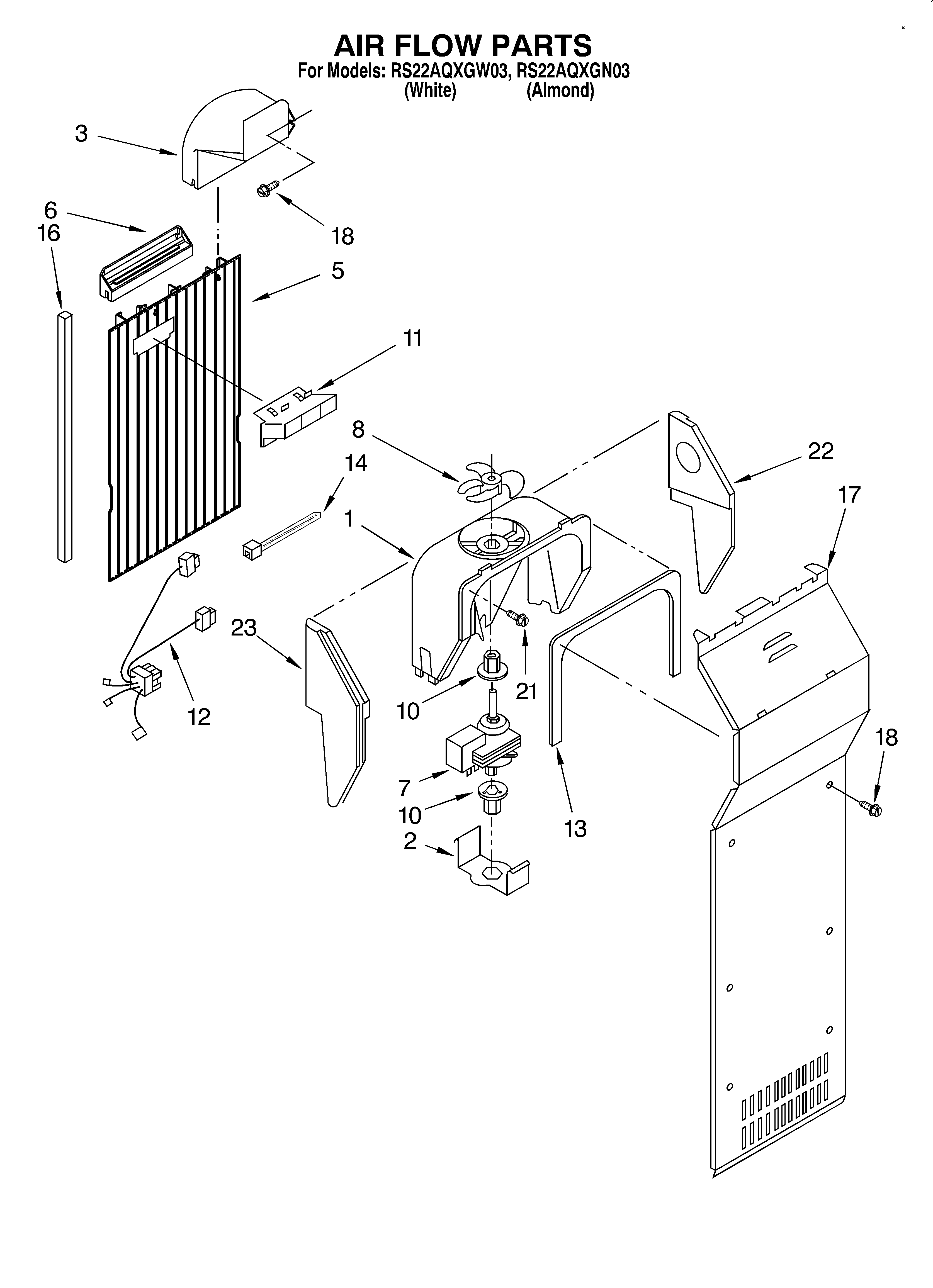 Roper RS22AQXGN03 air flow diagram