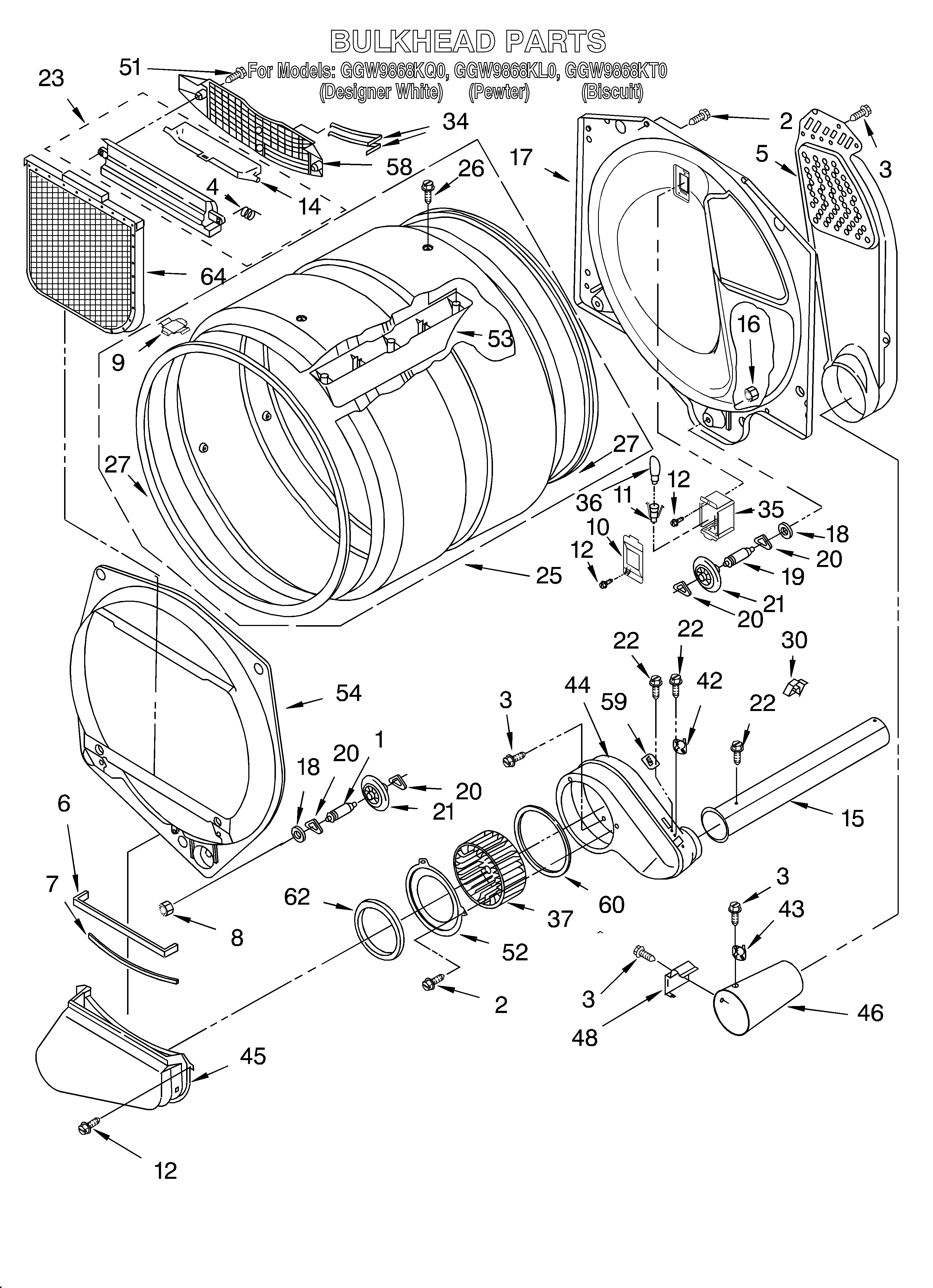 Whirlpool GGW9868KQ0 bulkhead diagram