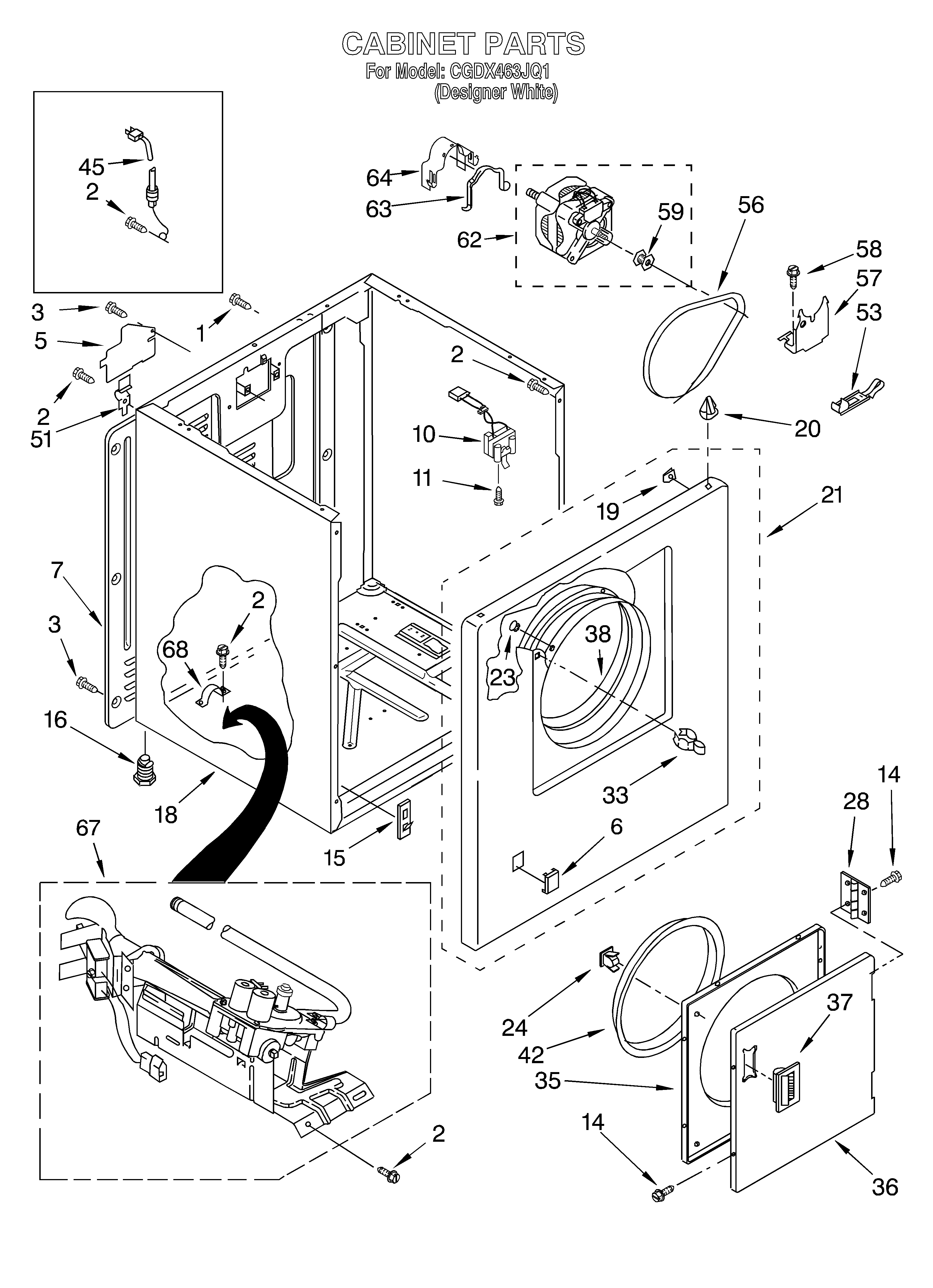 Crosley CGDX463JQ1 cabinet diagram