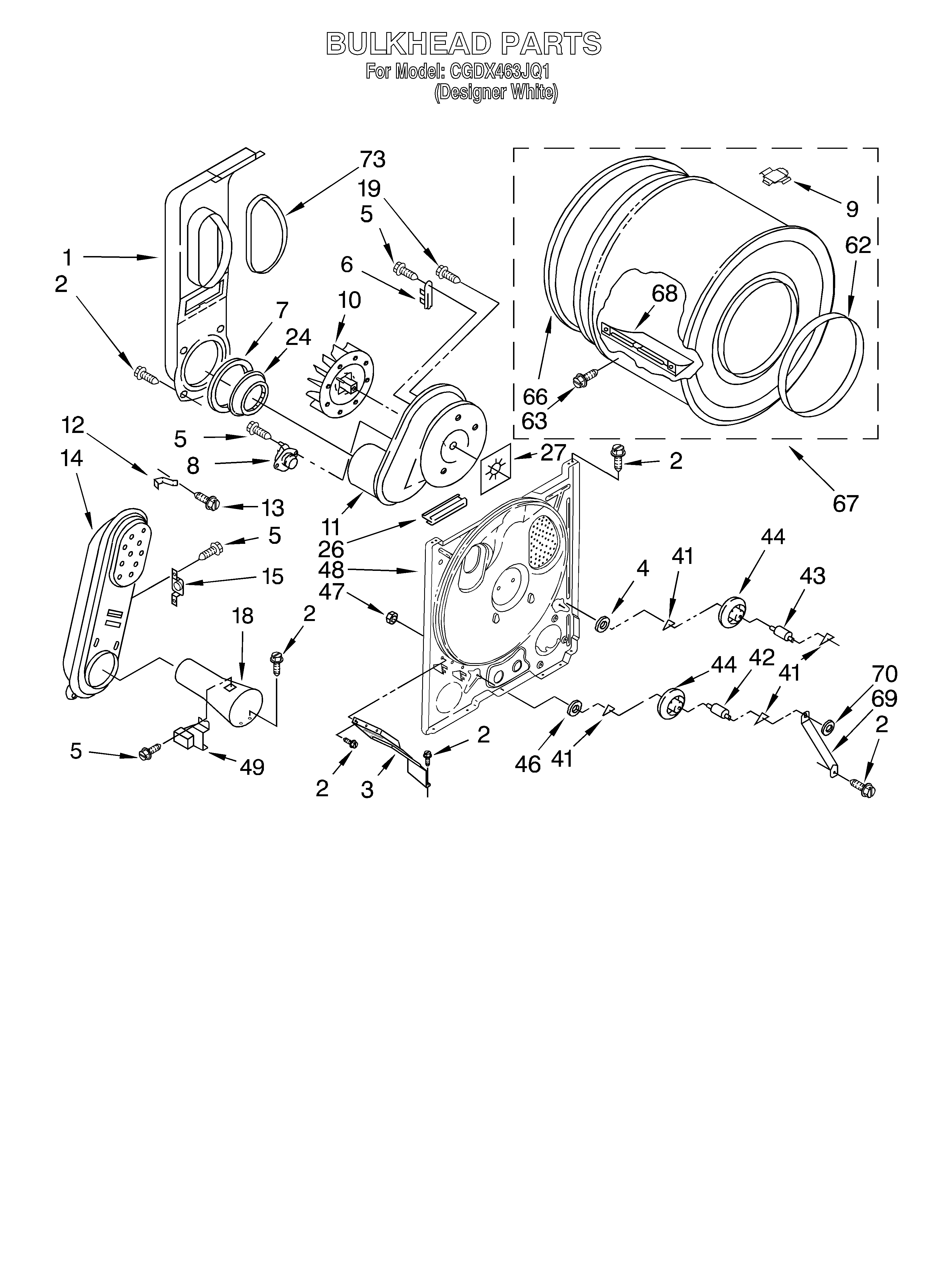 Crosley CGDX463JQ1 bulkhead diagram