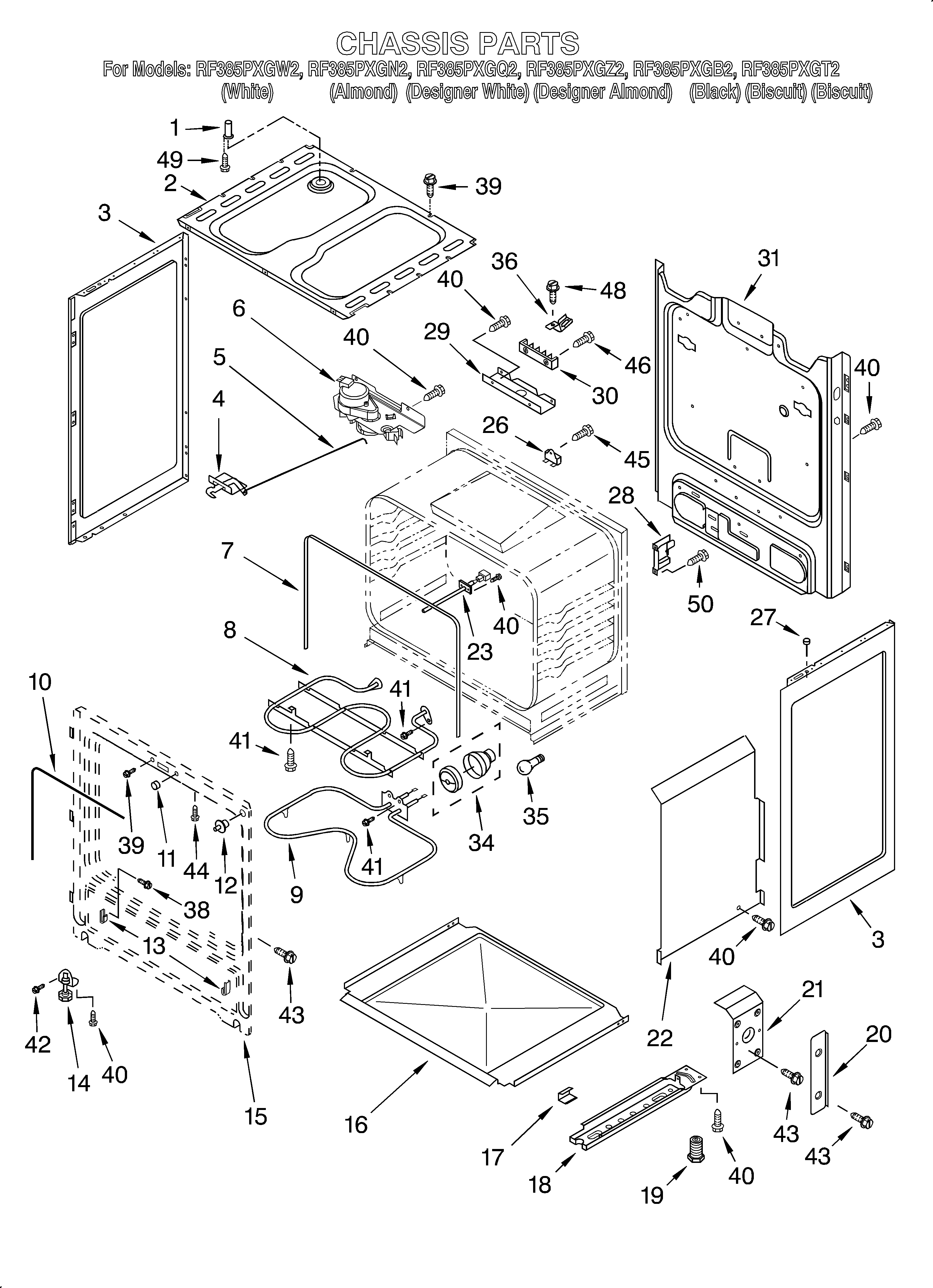 Whirlpool RF385PXGB2 chassis diagram