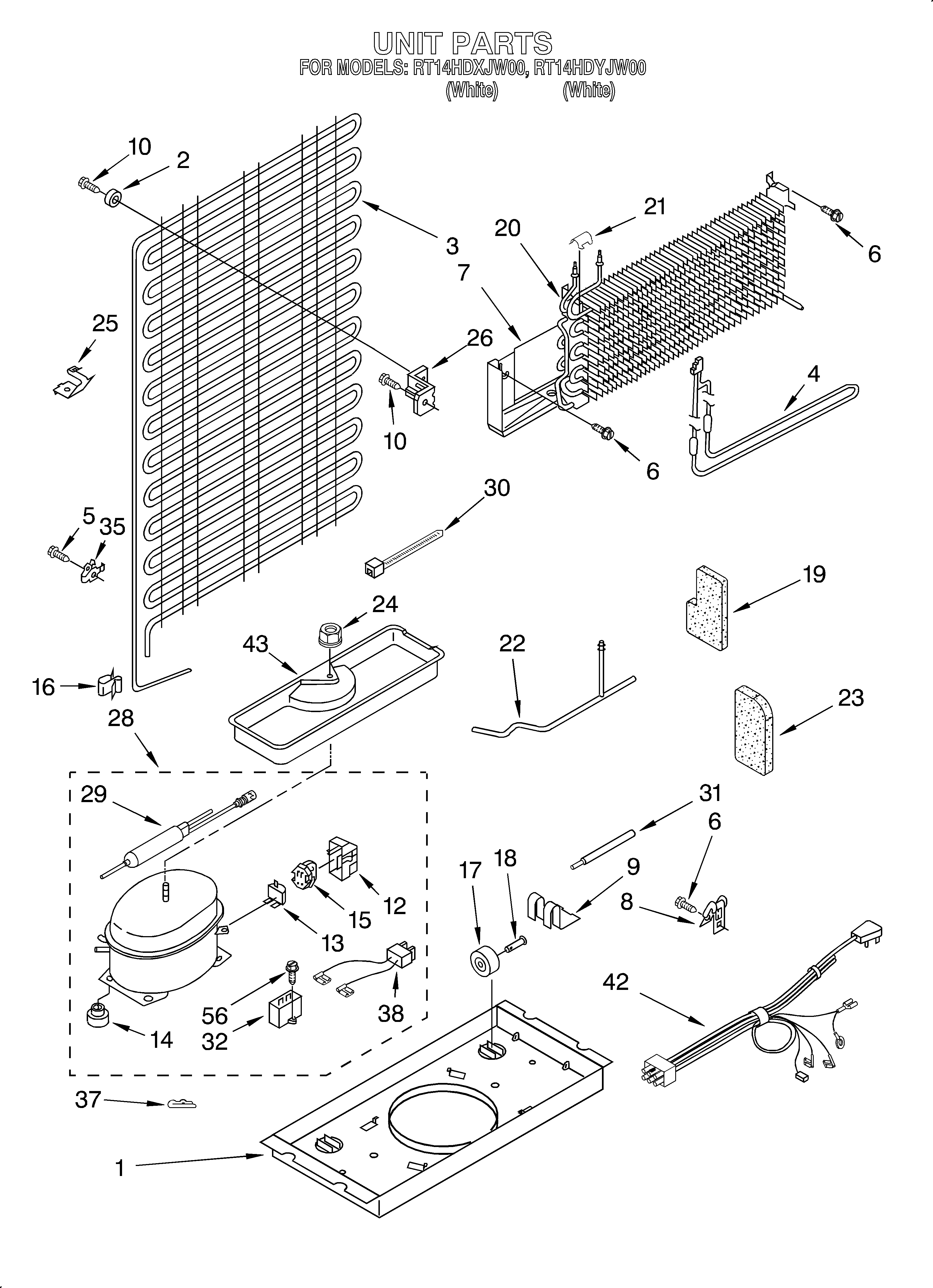 Roper RT14HDYJW00 unit diagram