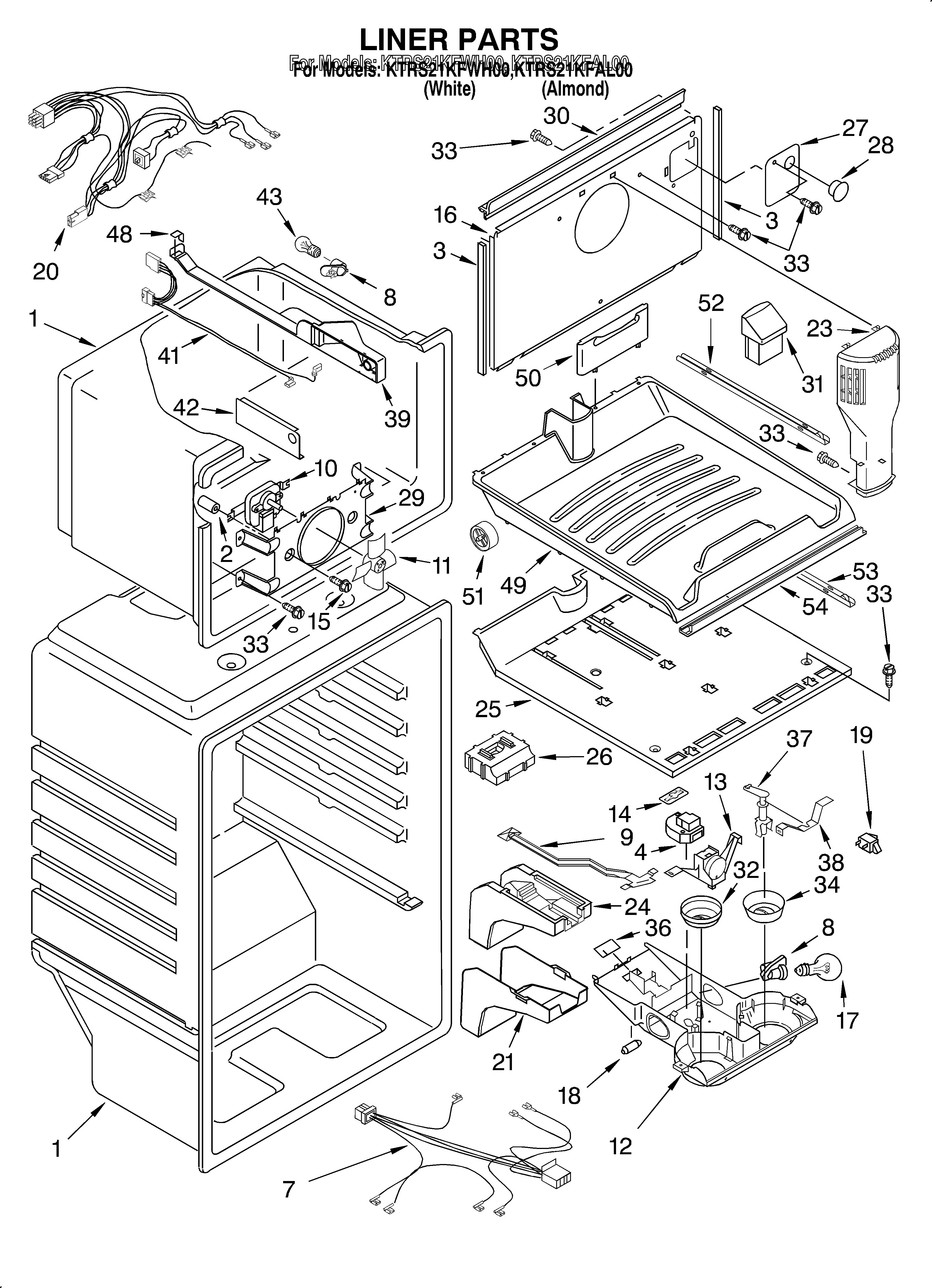 KitchenAid KTRS21KFAL00 liner diagram