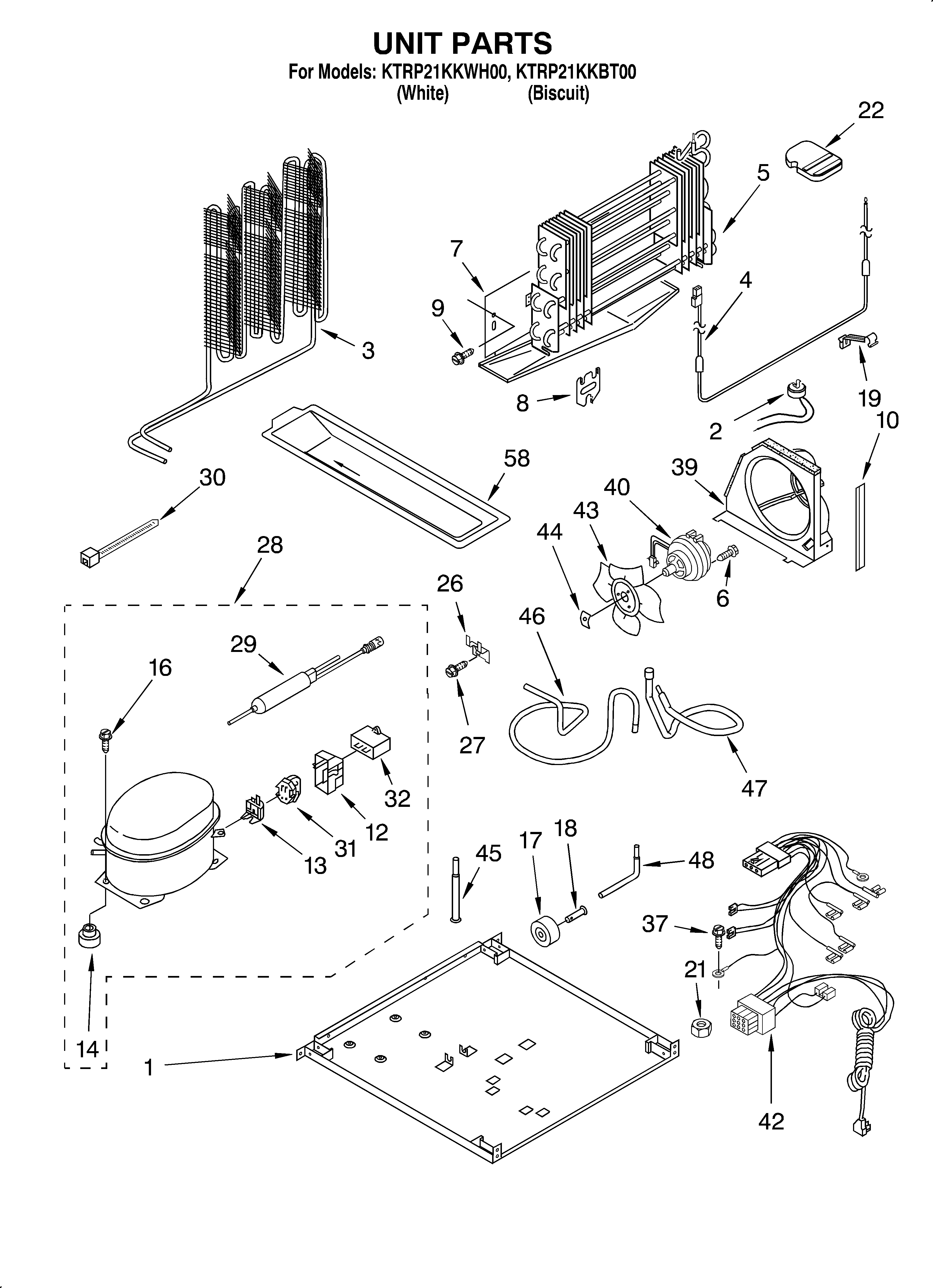 KitchenAid KTRP21KKWH00 unit diagram