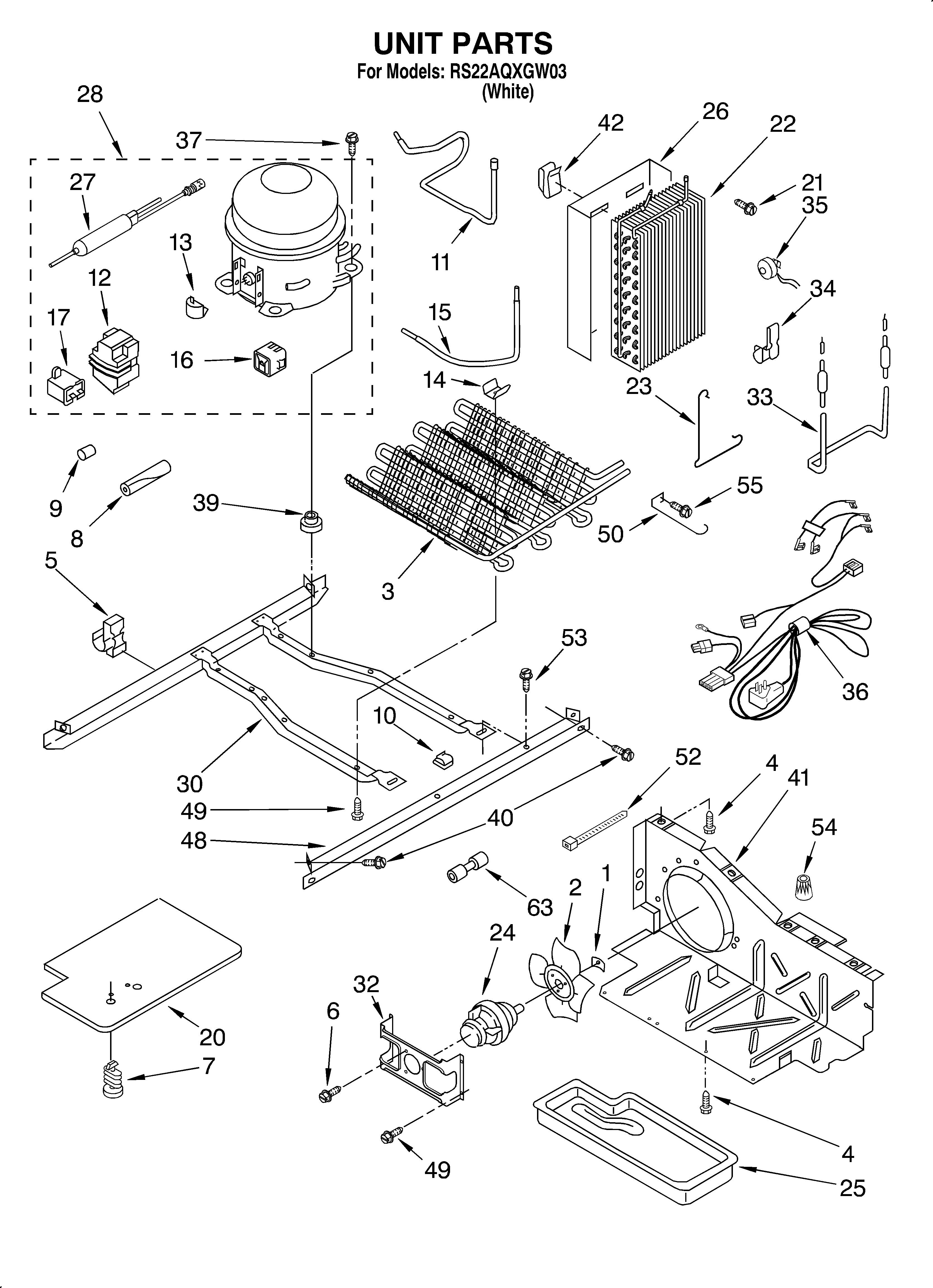 Roper RS22AQXGW03 unit diagram