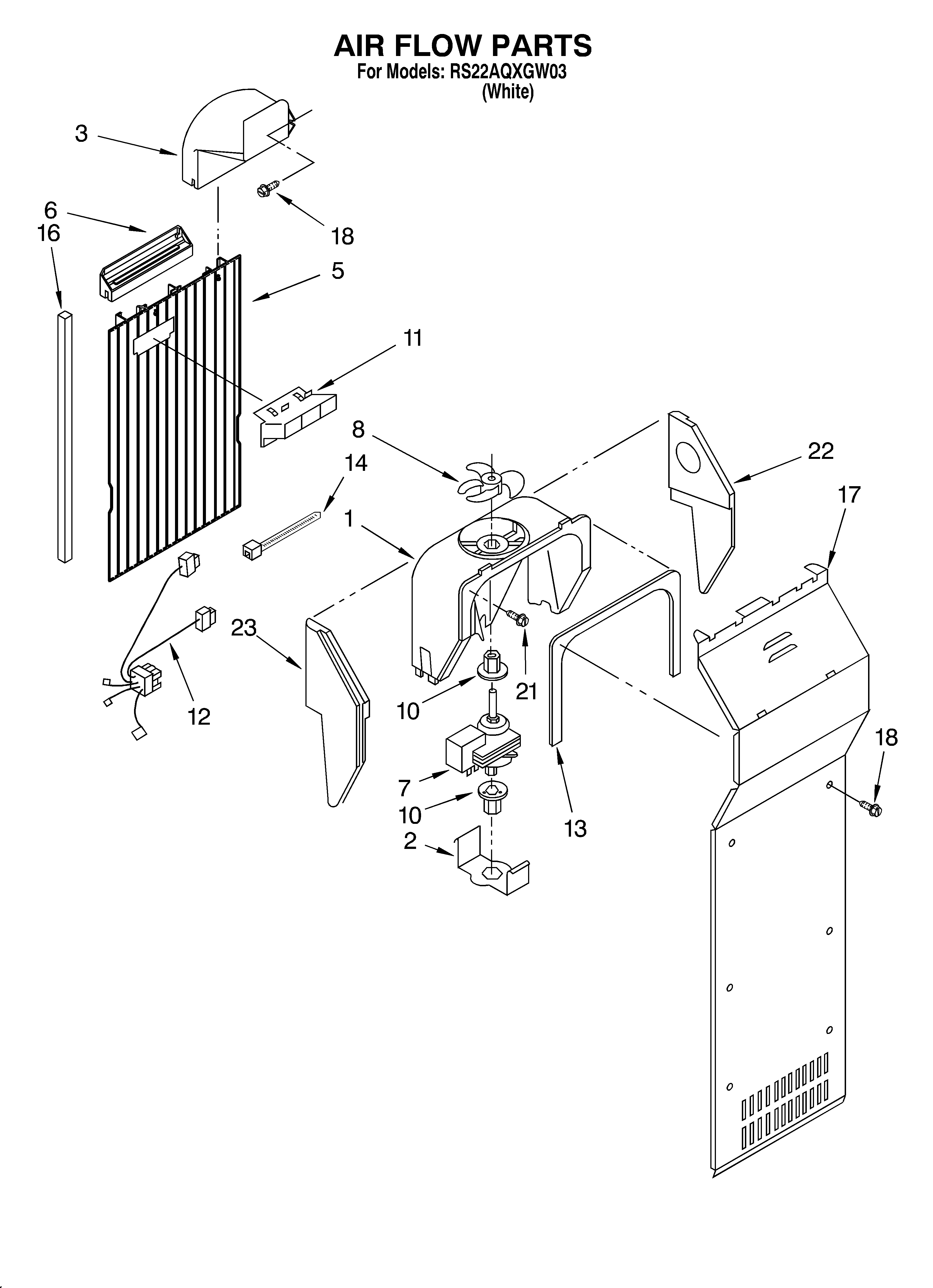 Roper RS22AQXGW03 air flow diagram