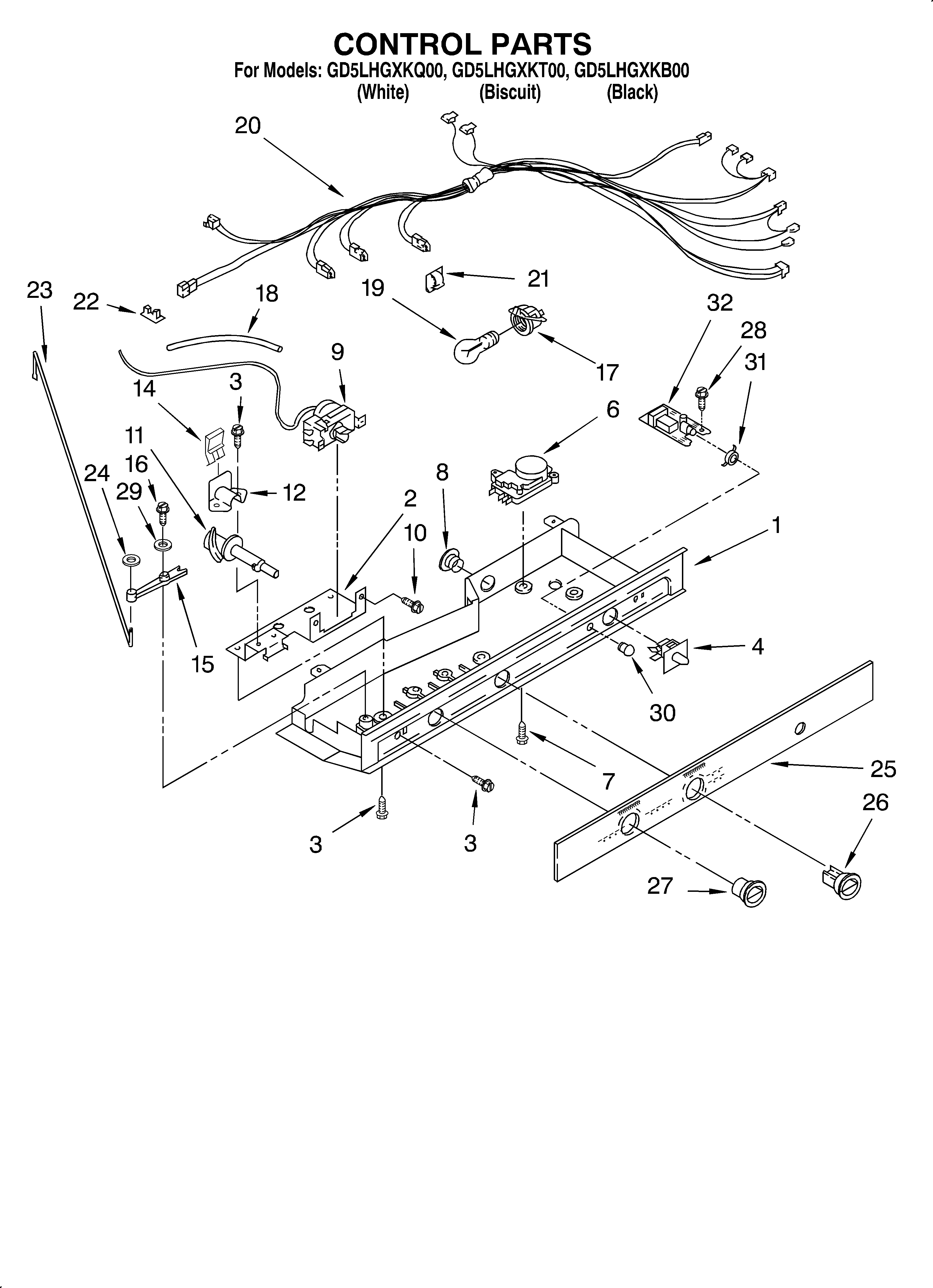 Whirlpool GD5LHGXKB00 control diagram