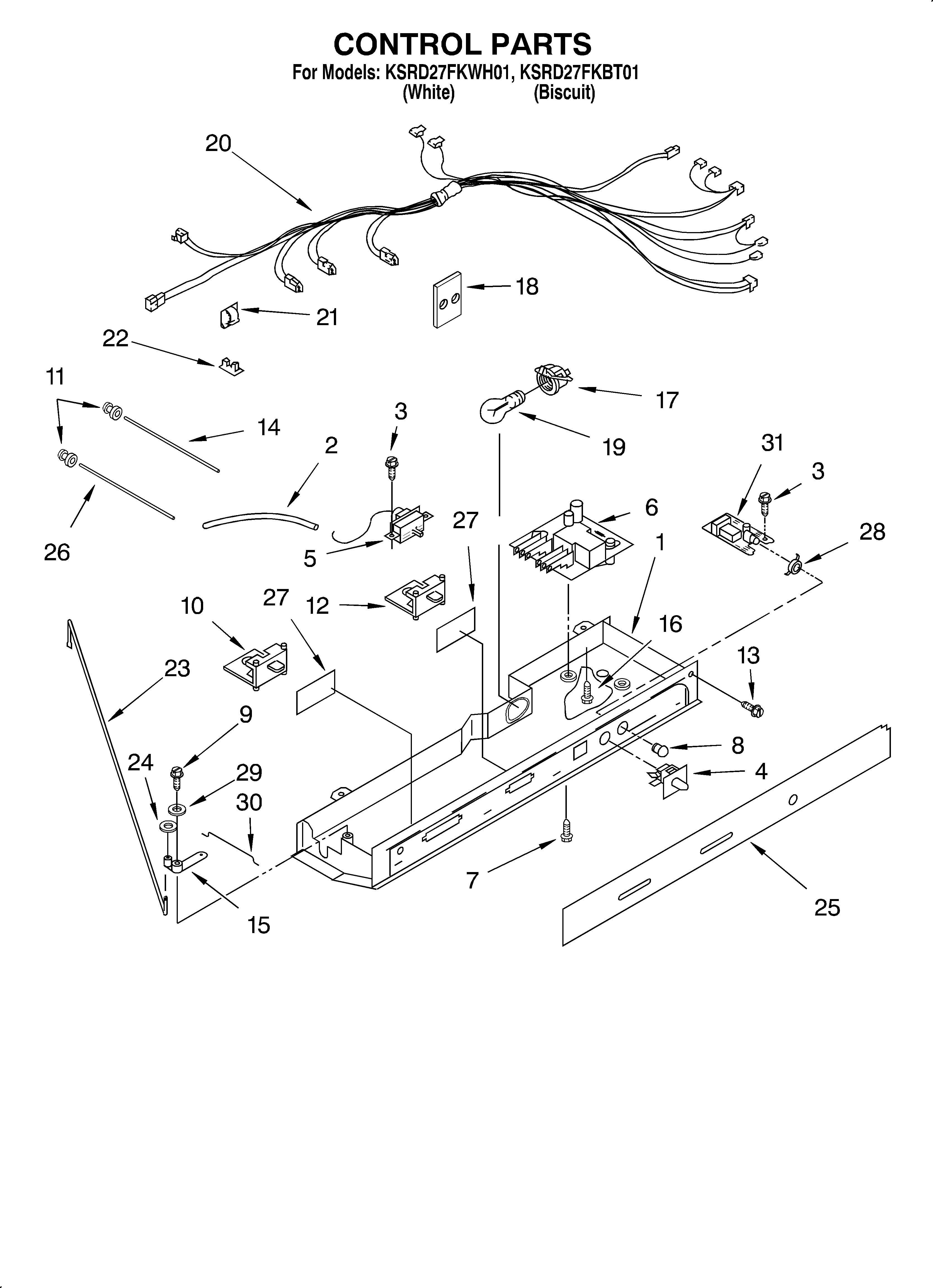 KitchenAid KSRD27FKBT01 control diagram