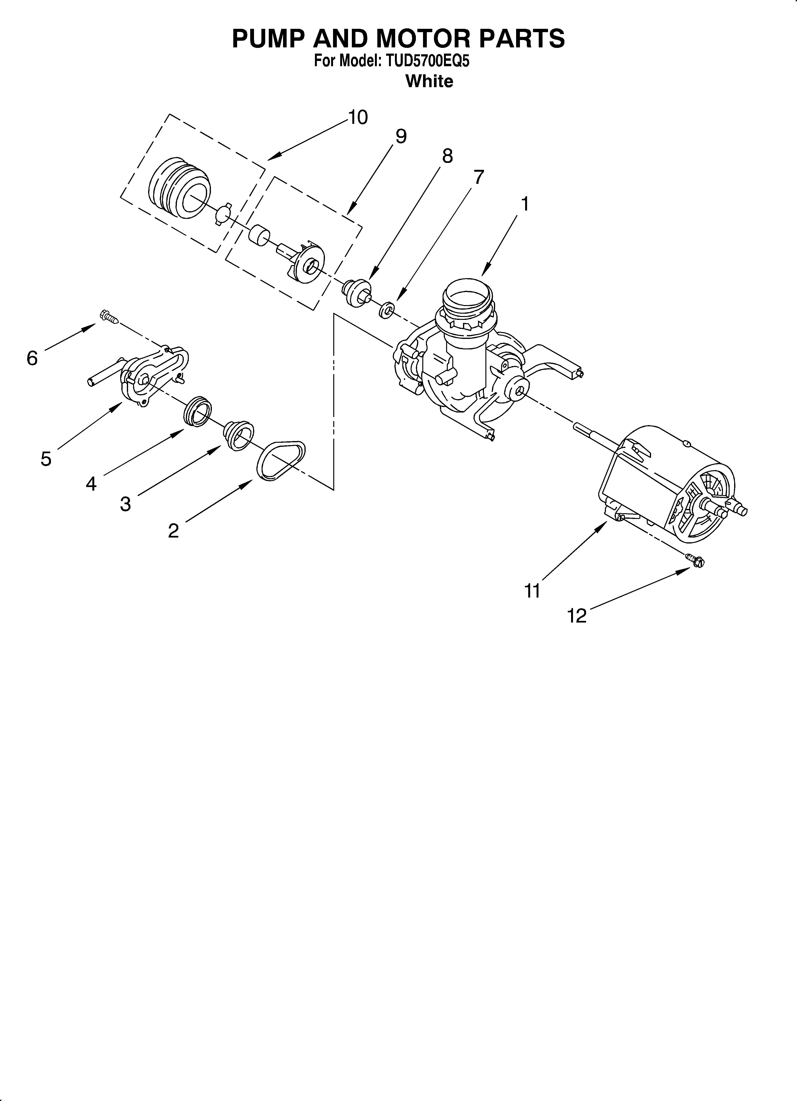 Estate TUD5700EQ5 pump and motor diagram