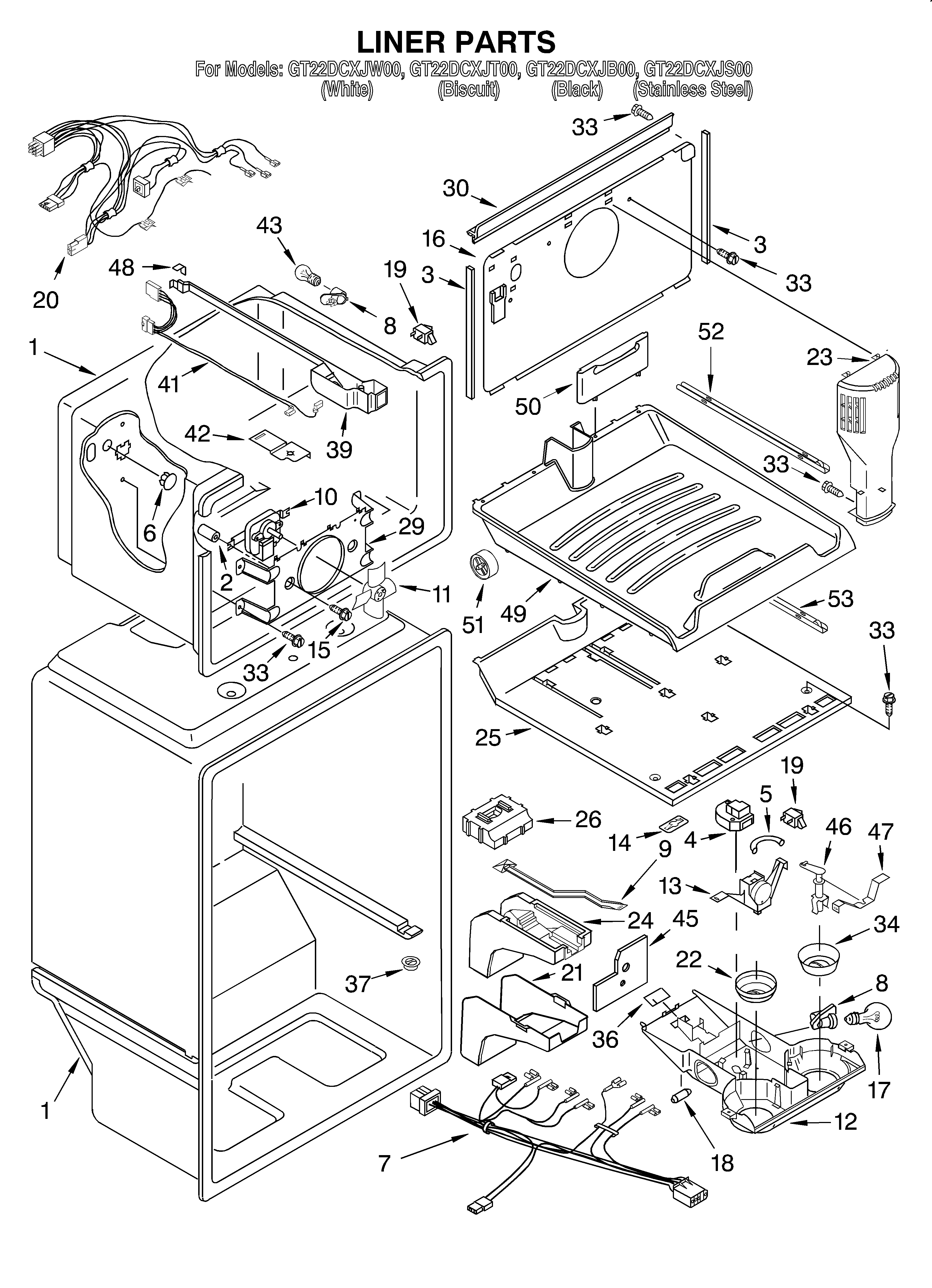 Whirlpool GT22DCXJB00 liner diagram