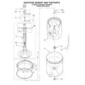 KitchenAid KAWS700JQ2 agitator, basket and tub diagram