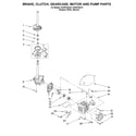 KitchenAid KAWS700JQ2 brake, clutch, gearcase, motor and pump diagram