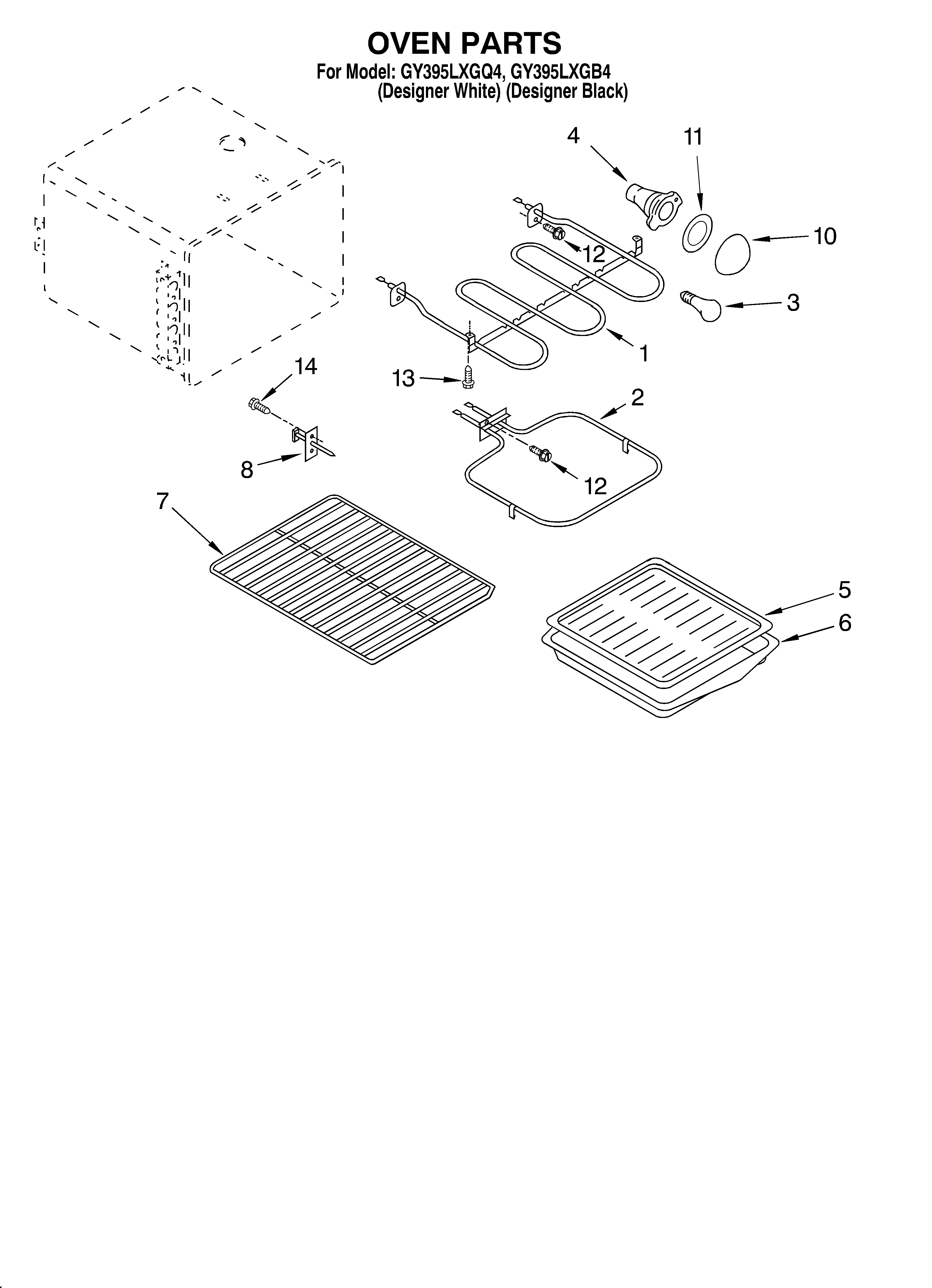 Whirlpool GY395LXGB4 oven diagram