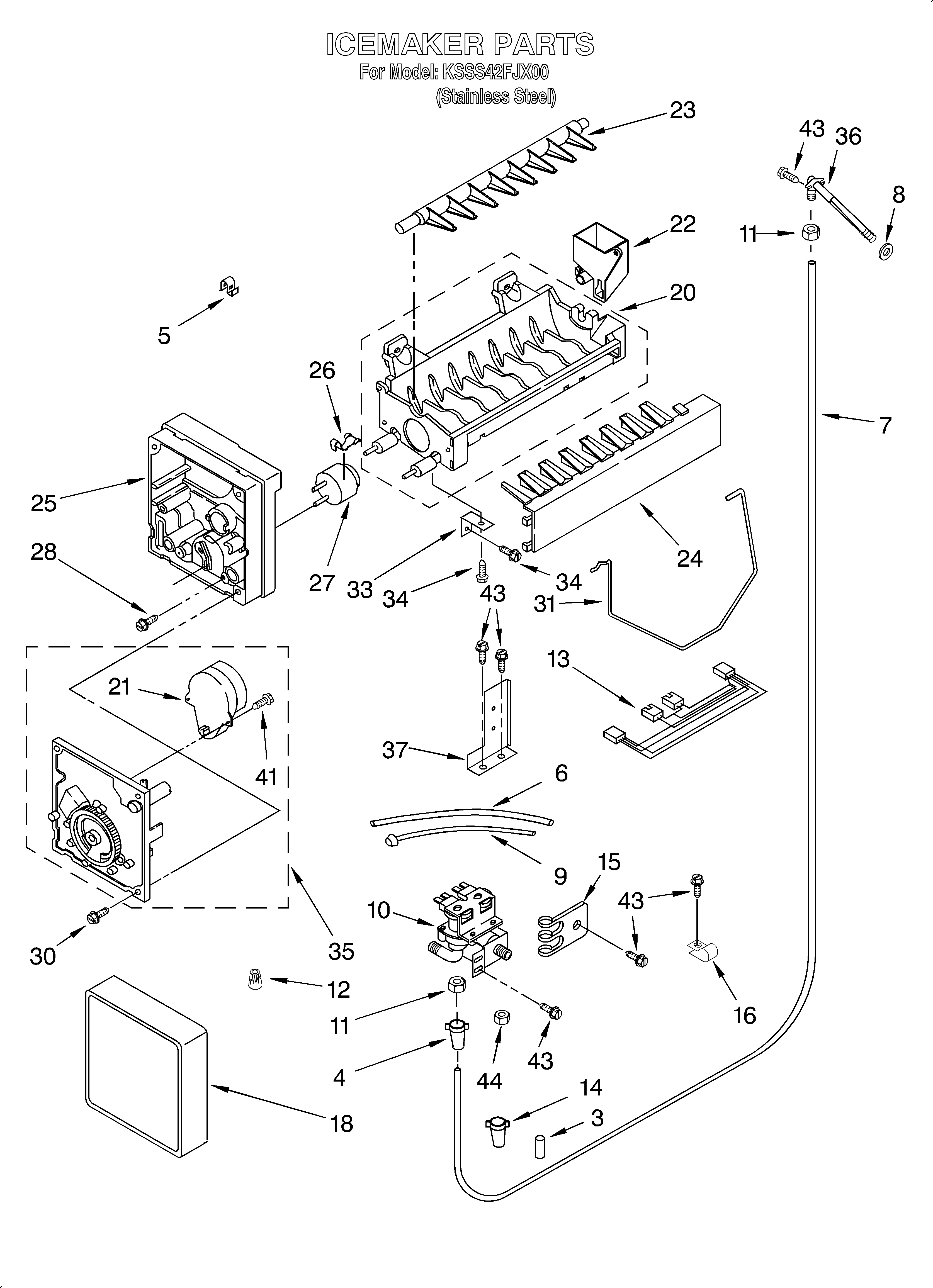 KitchenAid KSSS42FJX00 ice maker/optional diagram