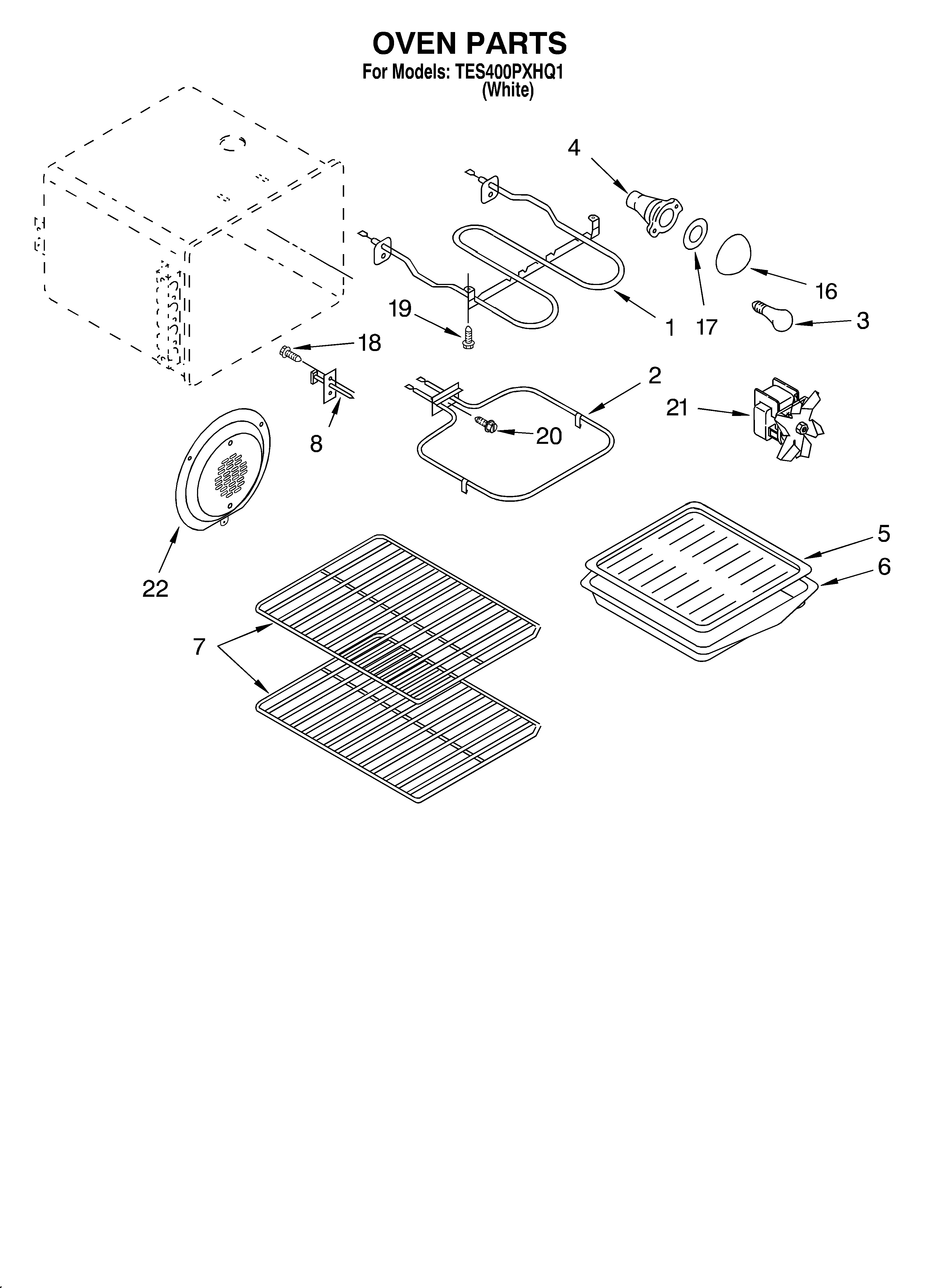 Estate TES400PXHQ1 oven/optional diagram