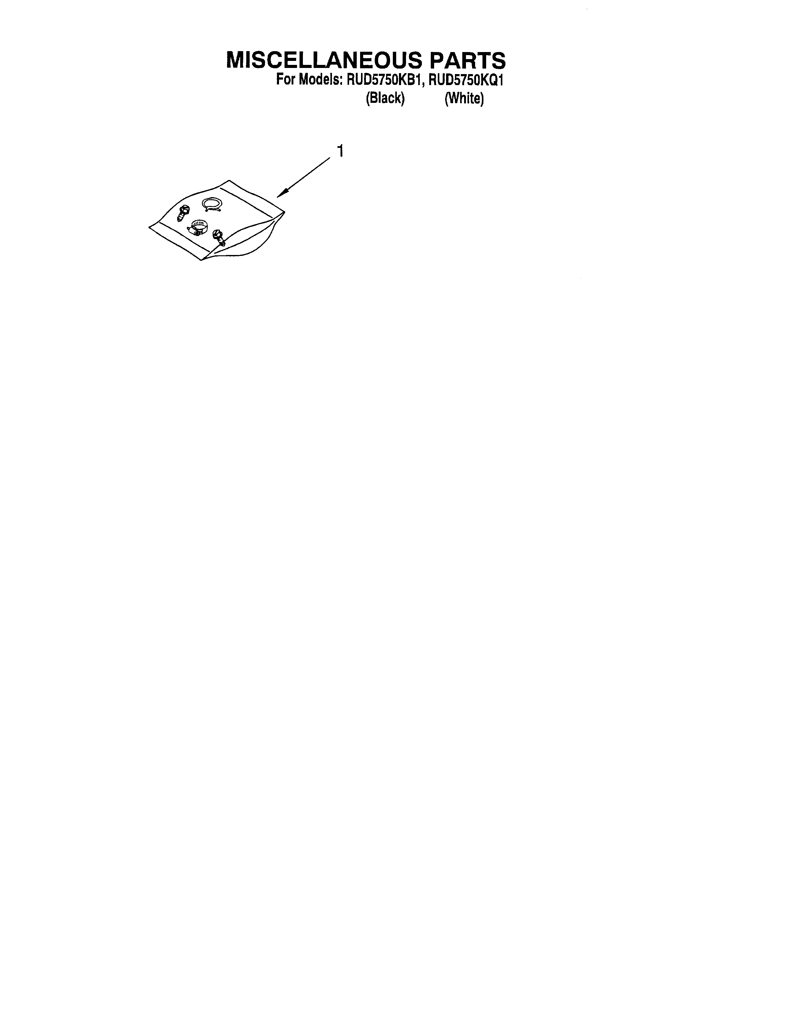 Roper RUD5750KB1 miscellaneous/optional diagram
