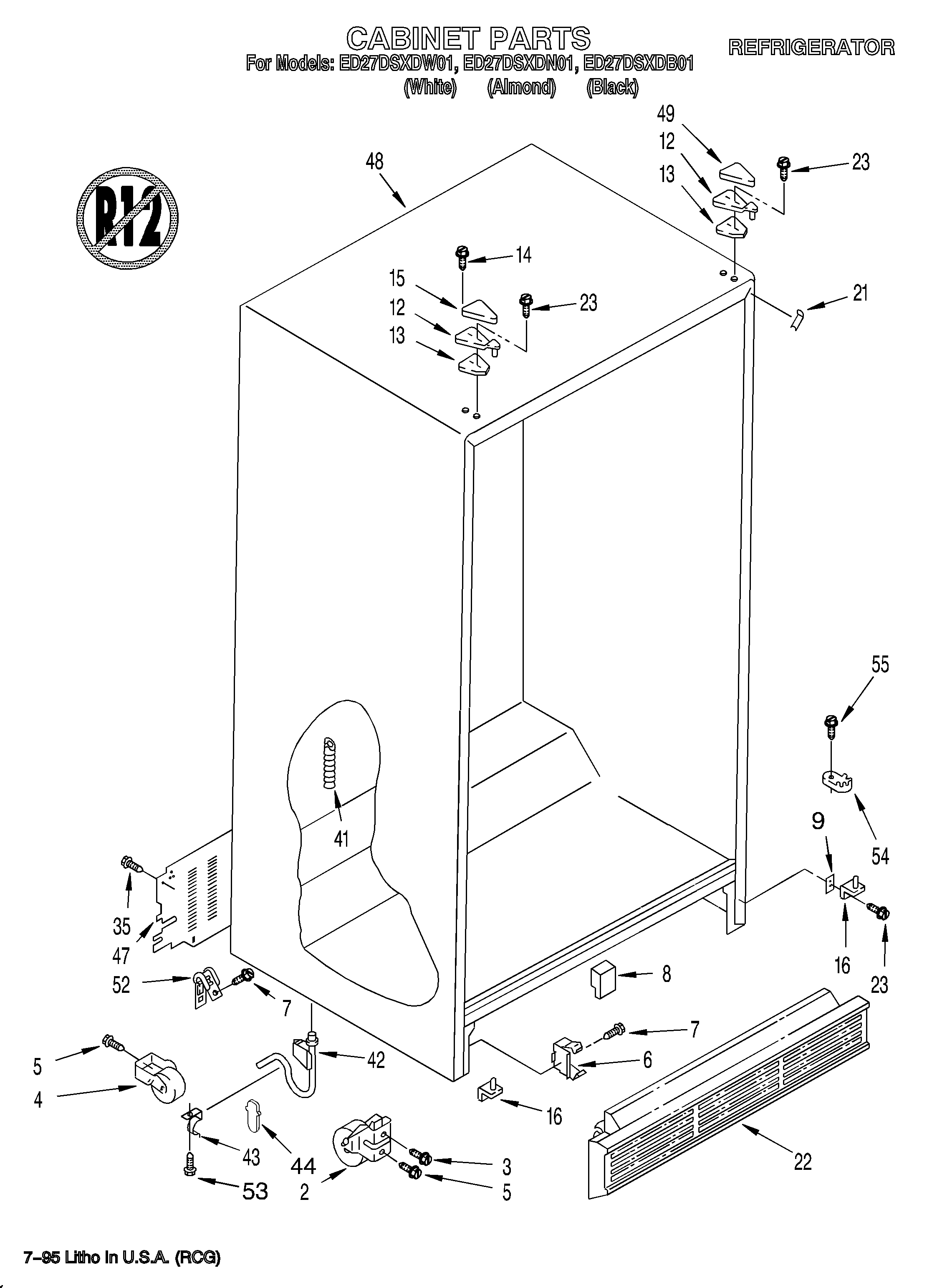 Whirlpool ED27DSXDN01 cabinet diagram