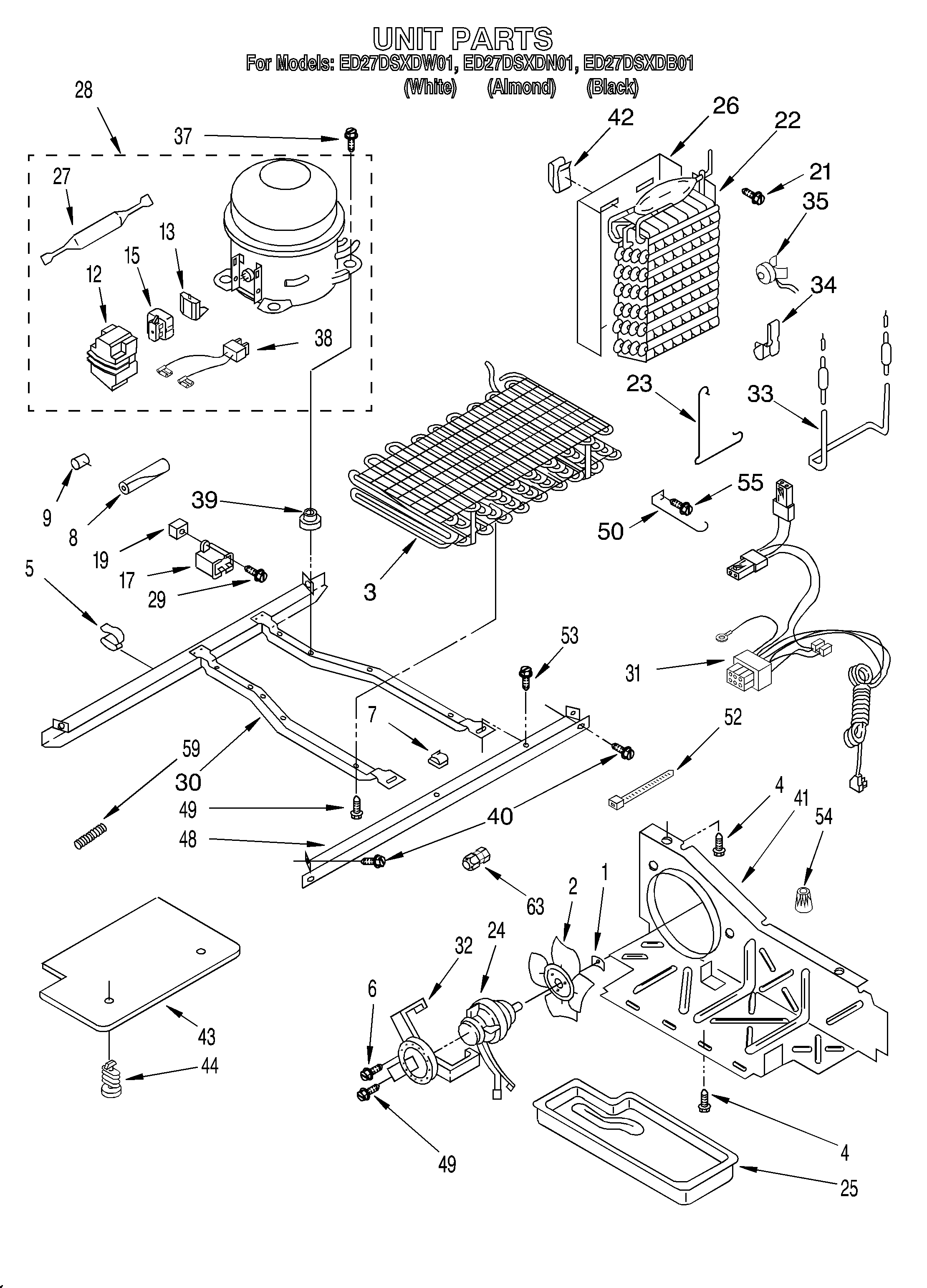 Whirlpool ED27DSXDN01 unit diagram