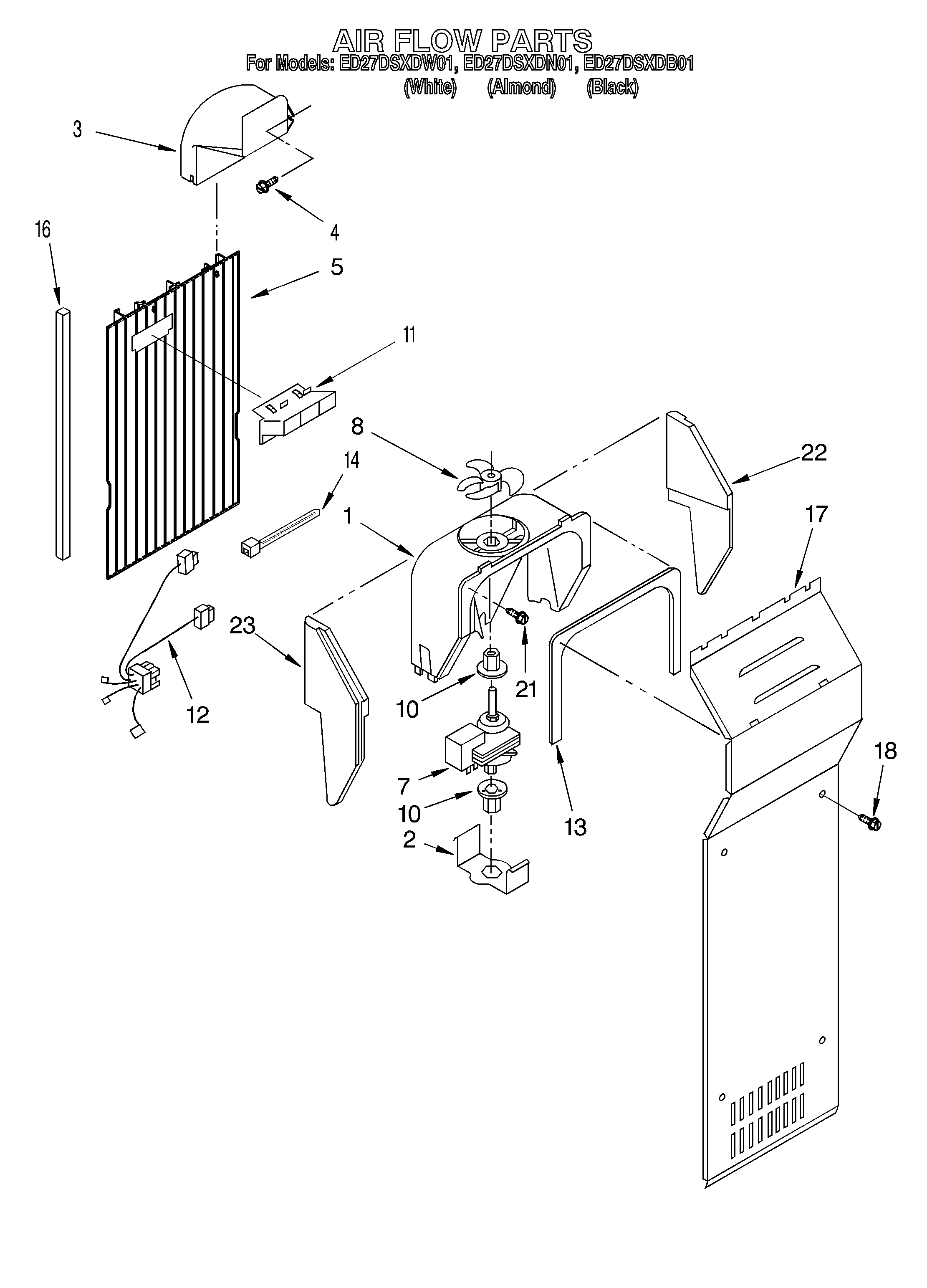 Whirlpool ED27DSXDN01 air flow diagram
