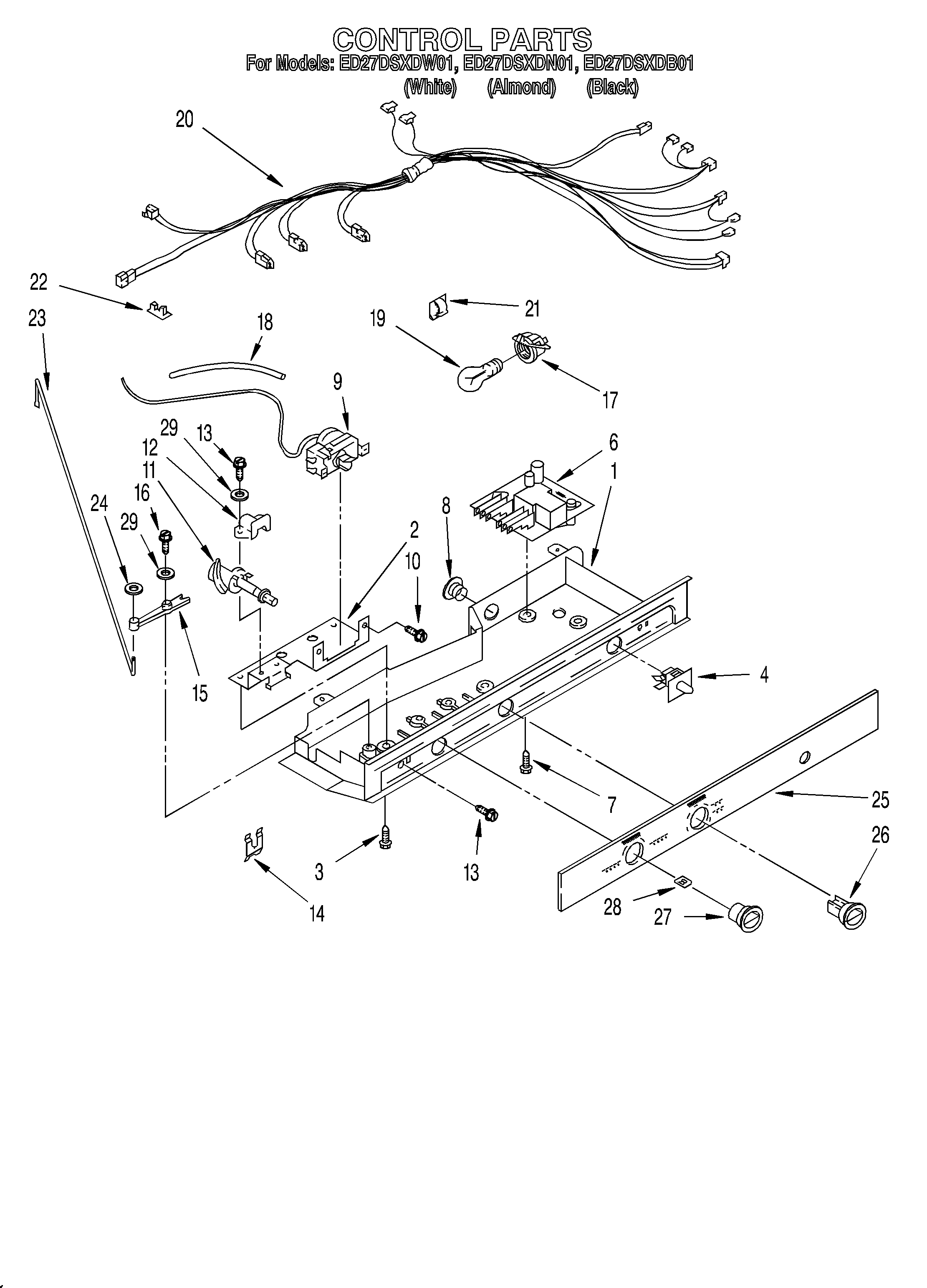 Whirlpool ED27DSXDN01 control diagram
