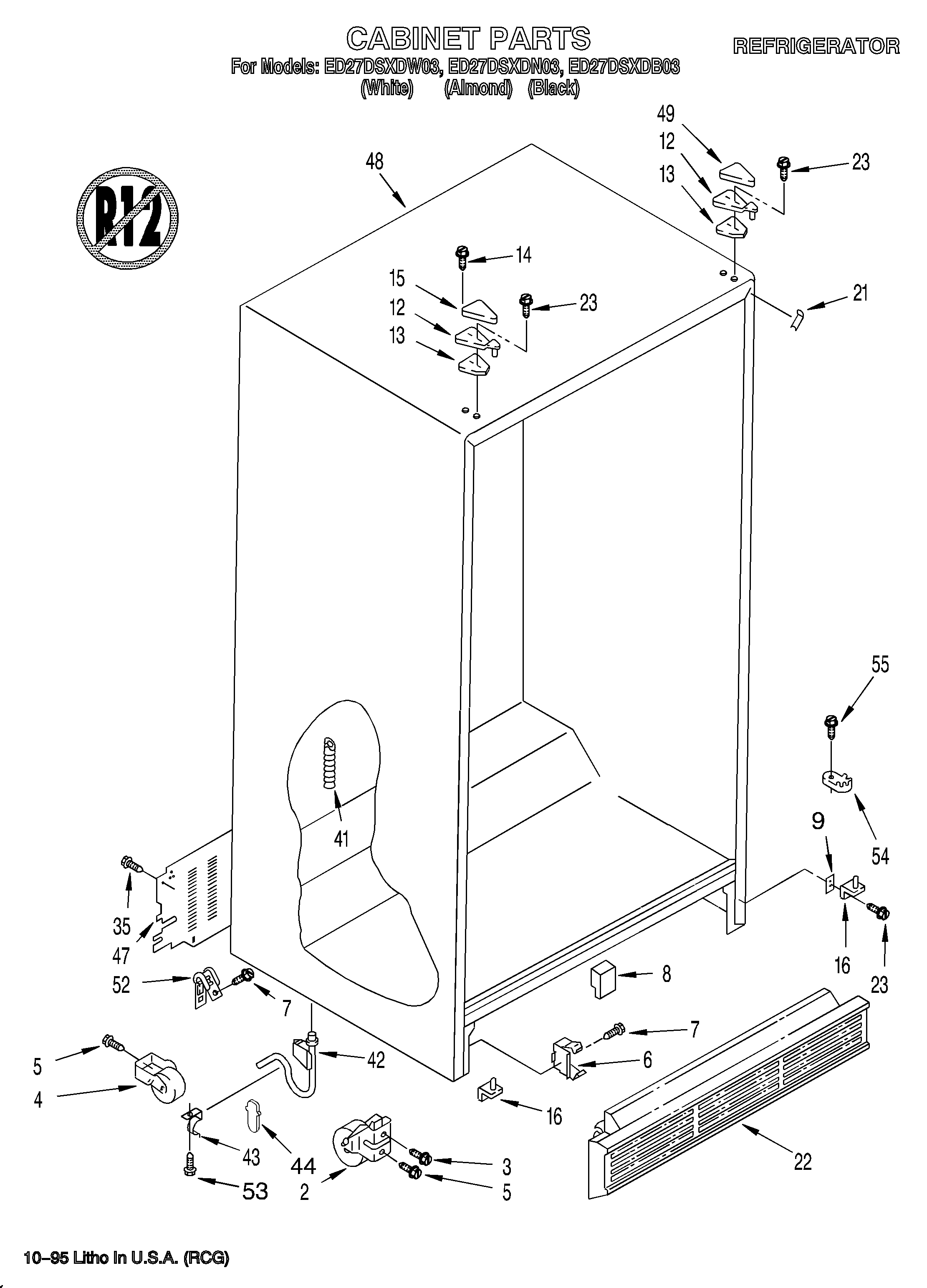 Whirlpool ED27DSXDN03 cabinet diagram