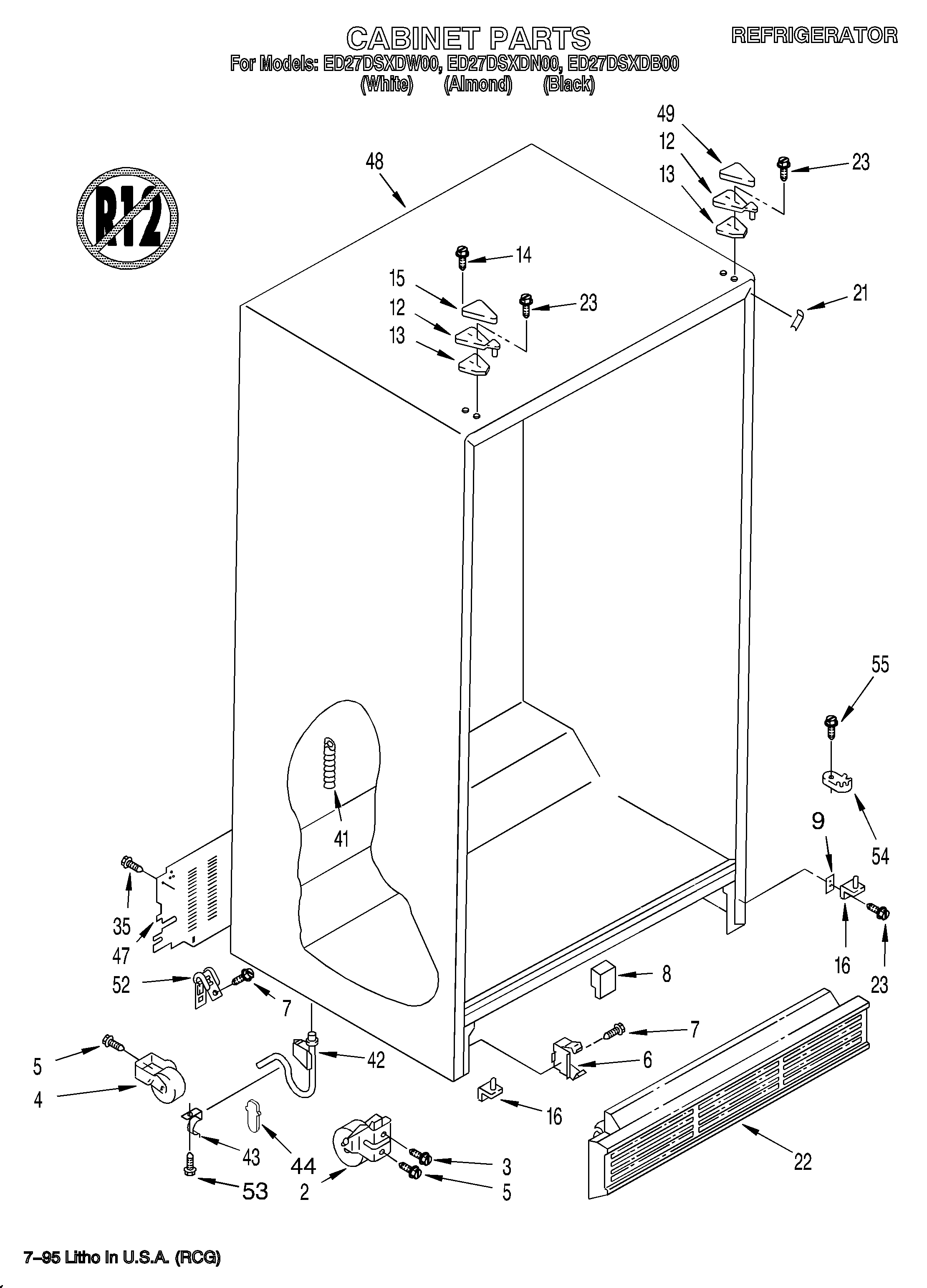 Whirlpool ED27DSXDW00 cabinet diagram