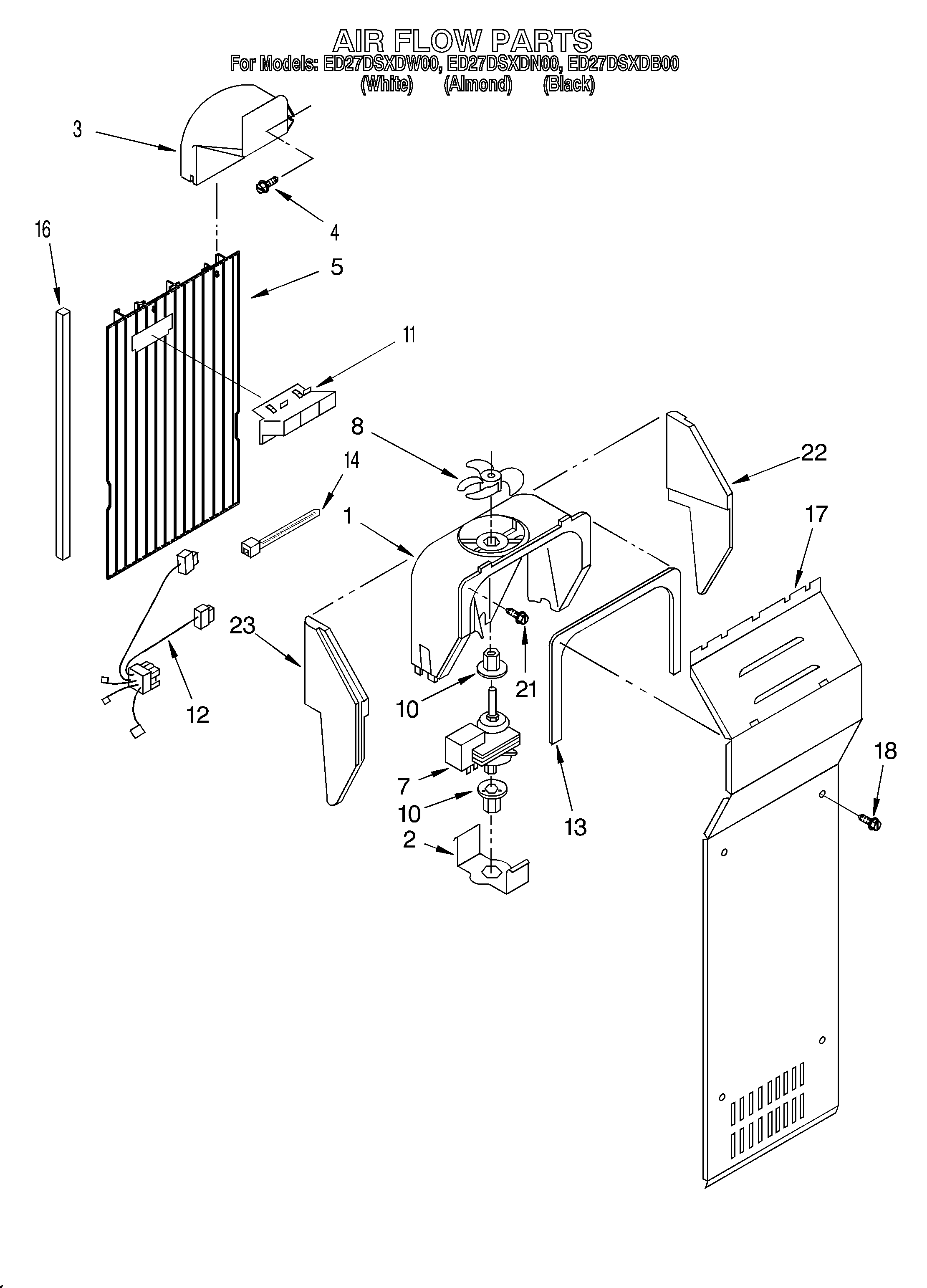 Whirlpool ED27DSXDW00 air flow diagram