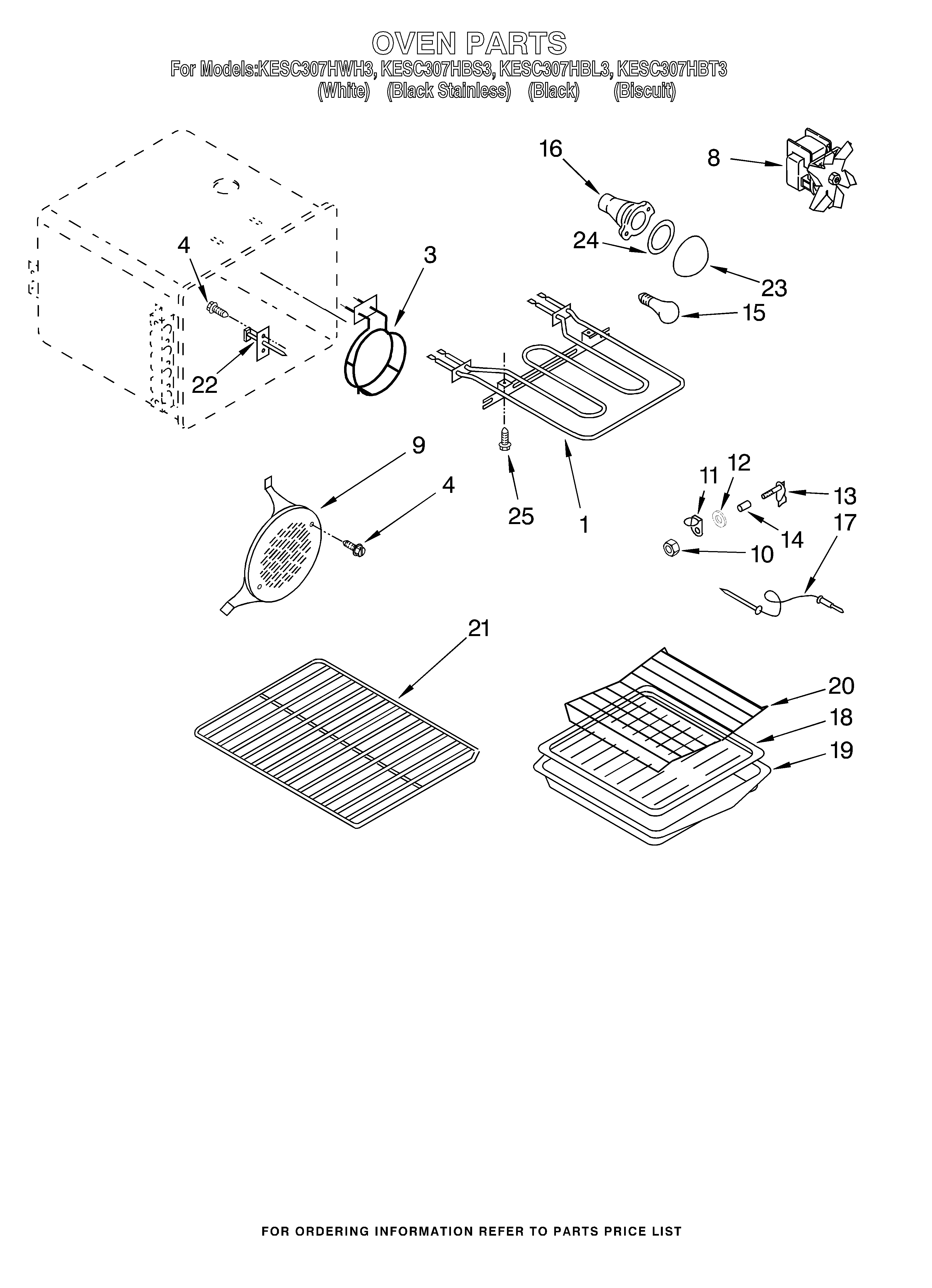 KitchenAid KESC307HBL3 oven diagram