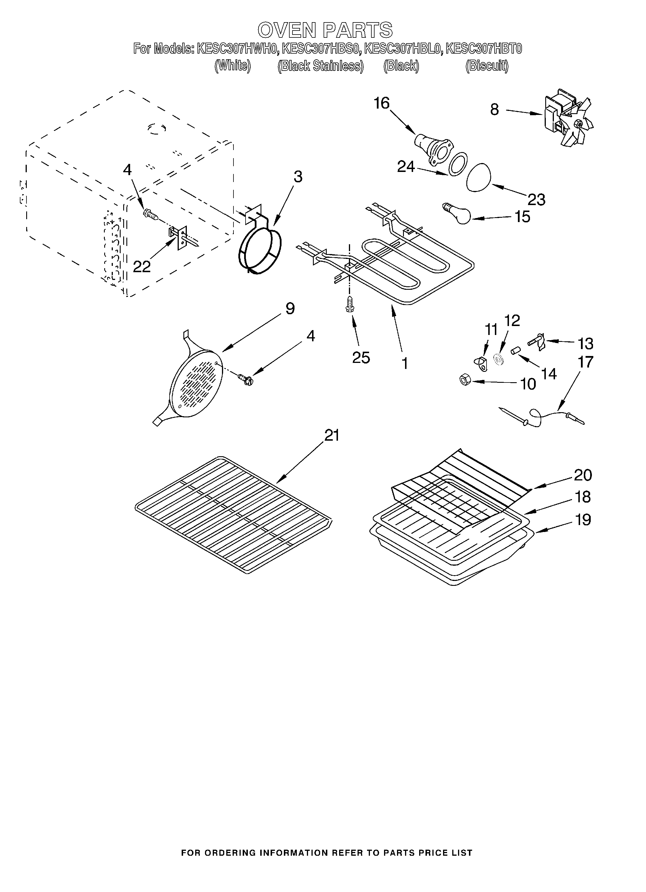 KitchenAid KESC307HWH0 oven diagram